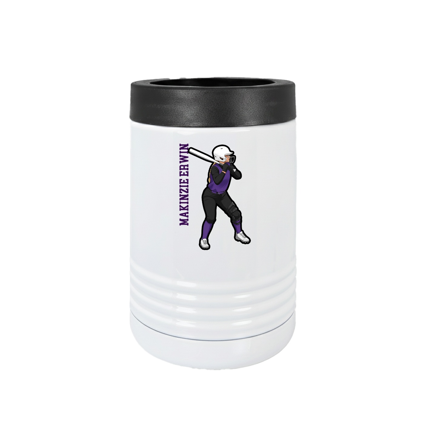 Beverage Holder — Name Vertical in White