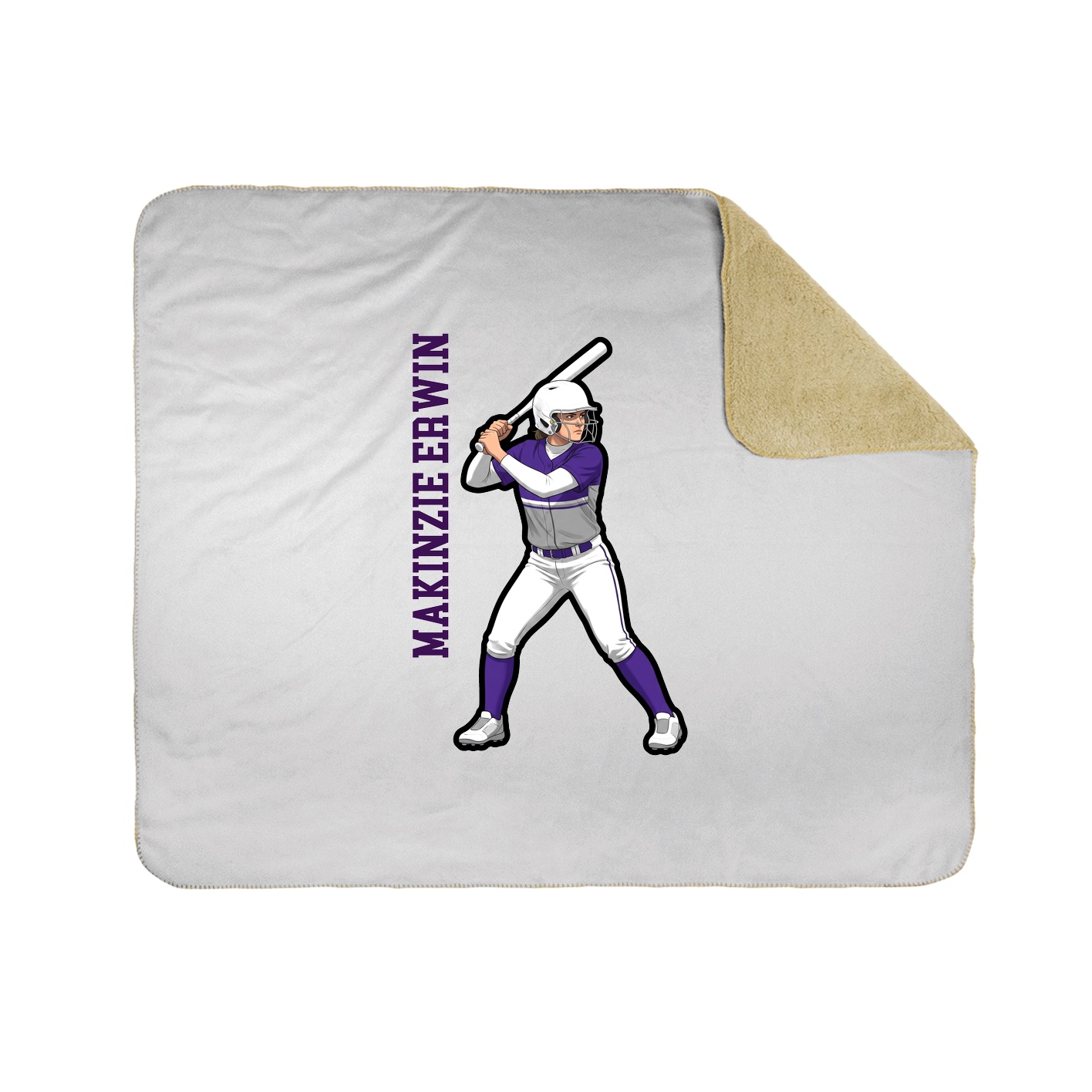 Throw Blanket — Name Vertical in White