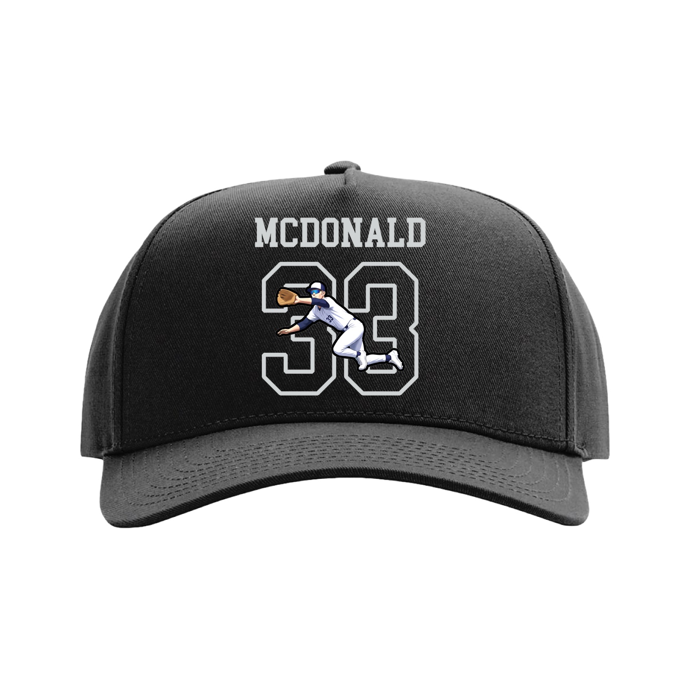 Full Fabric Five-Panel Champ Cap — Shirsey in Black