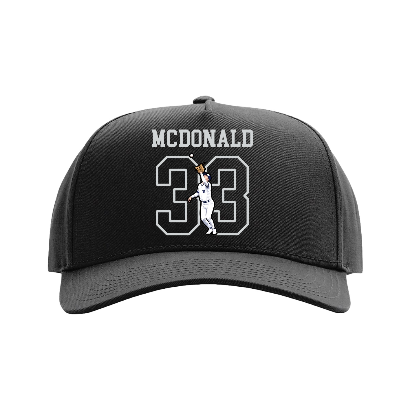 Full Fabric Five-Panel Champ Cap — Shirsey in Black