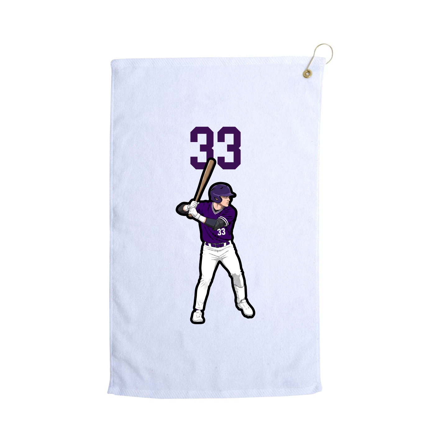 Golf Towel — Number Top in White