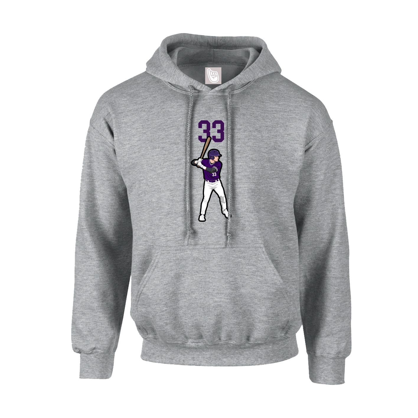 Youth Hoodie — Number Top in Grey