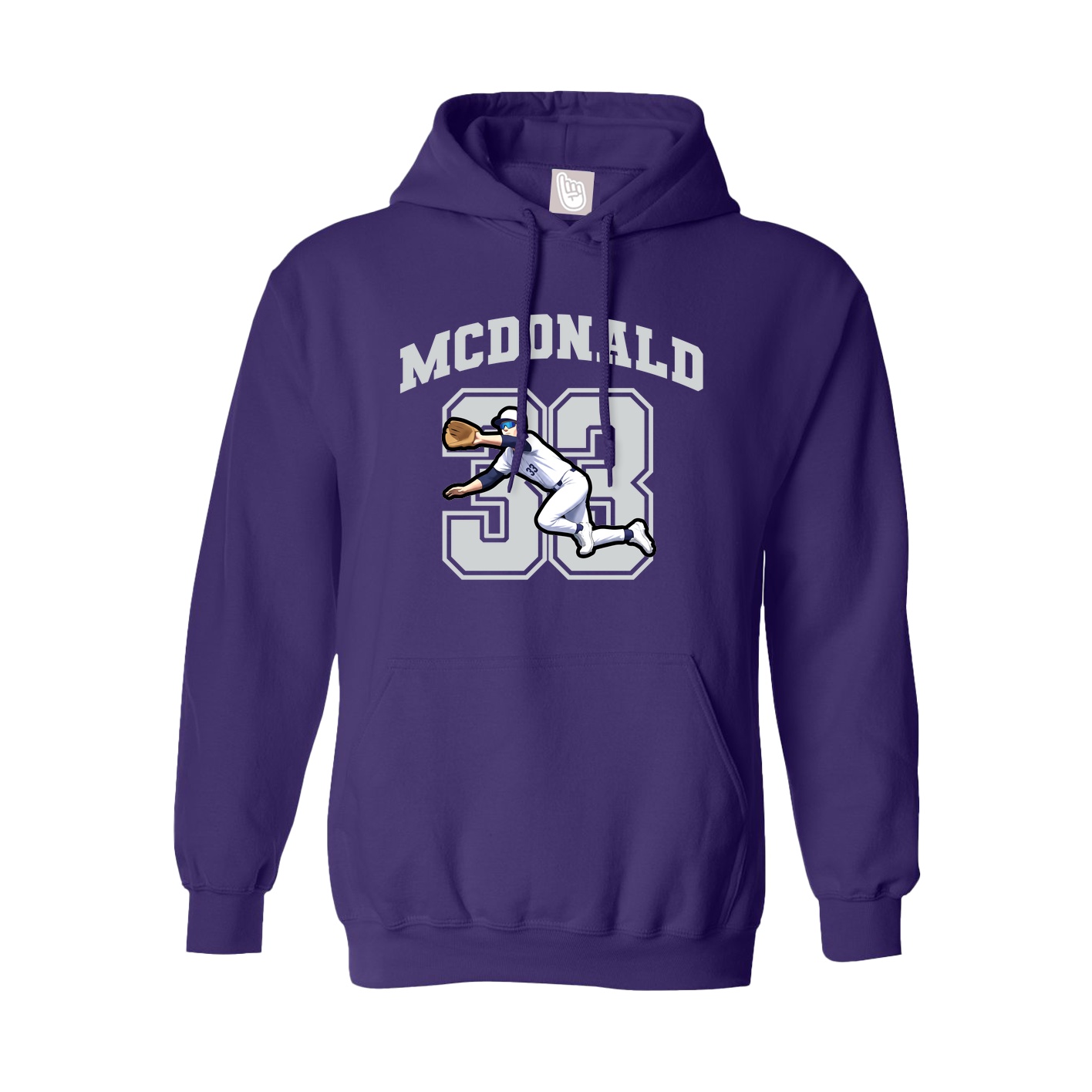 Youth Hoodie — Number in Purple