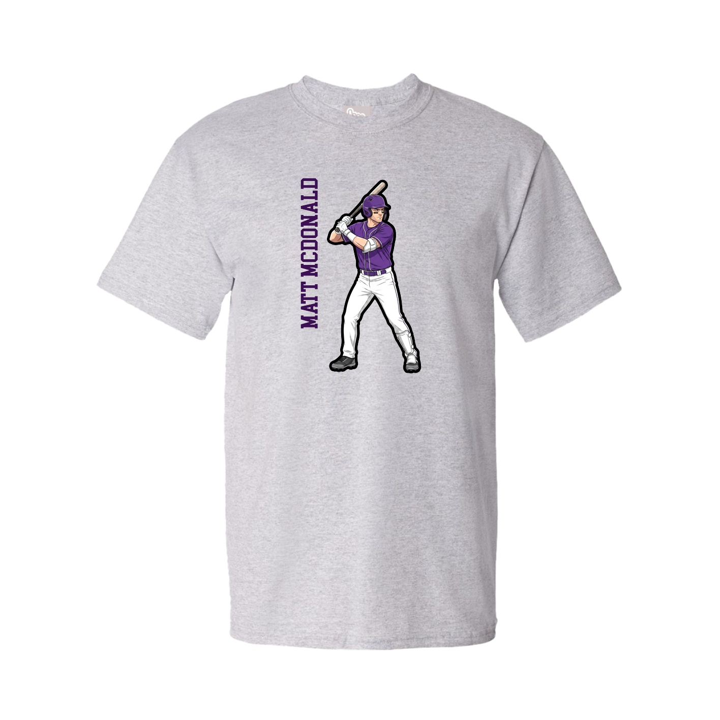 Tee — Name Vertical in Grey