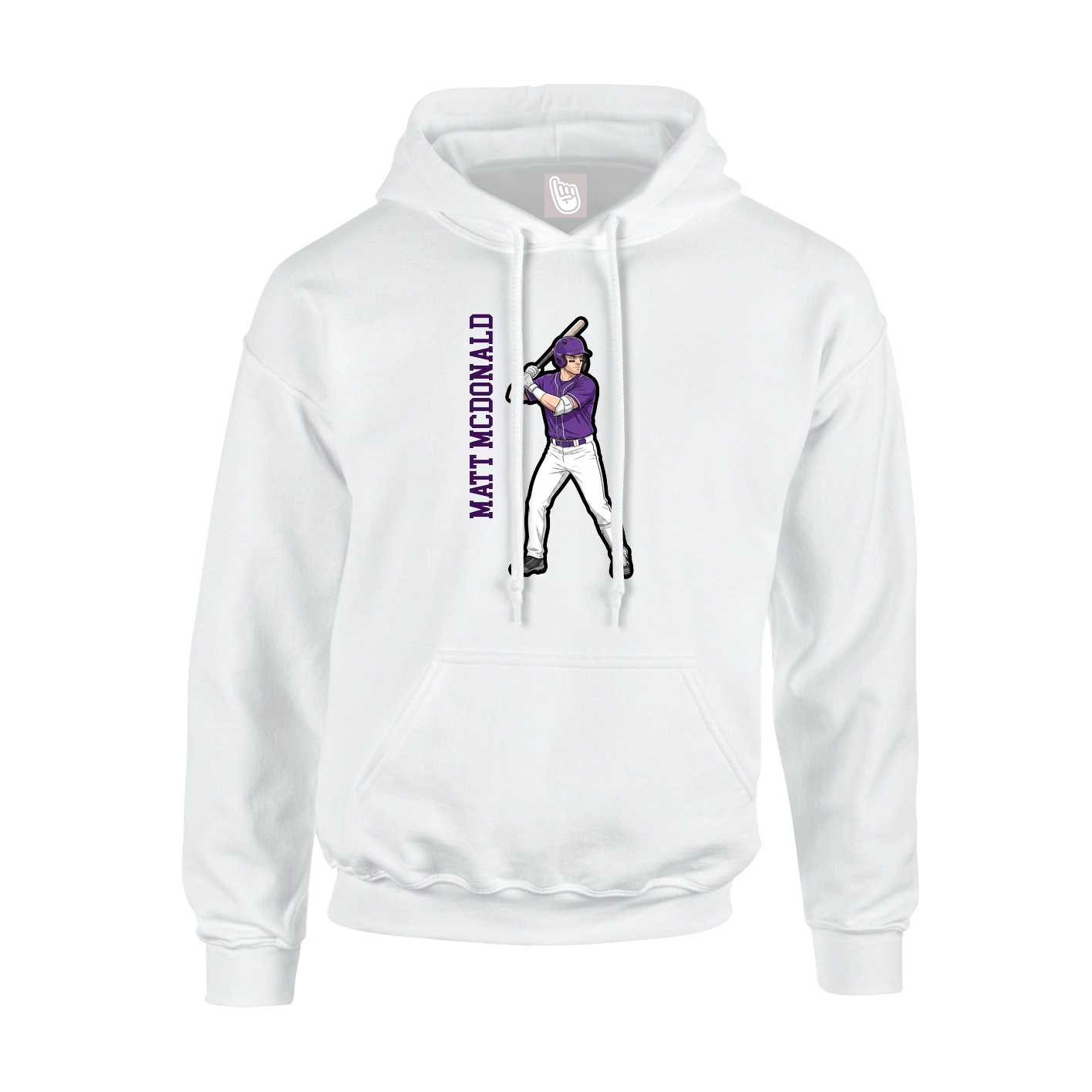 Hoodie — Name Vertical in White