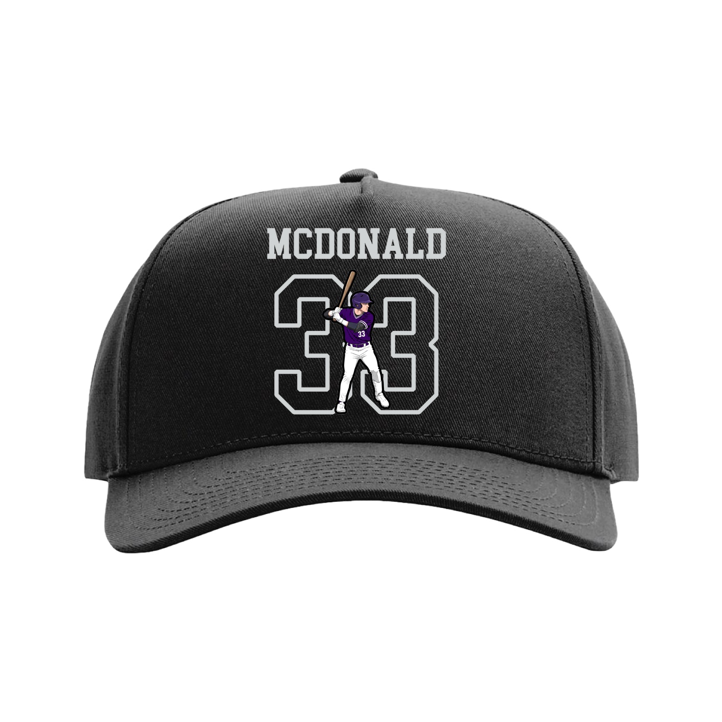 Full Fabric Five-Panel Champ Cap — Shirsey in Black