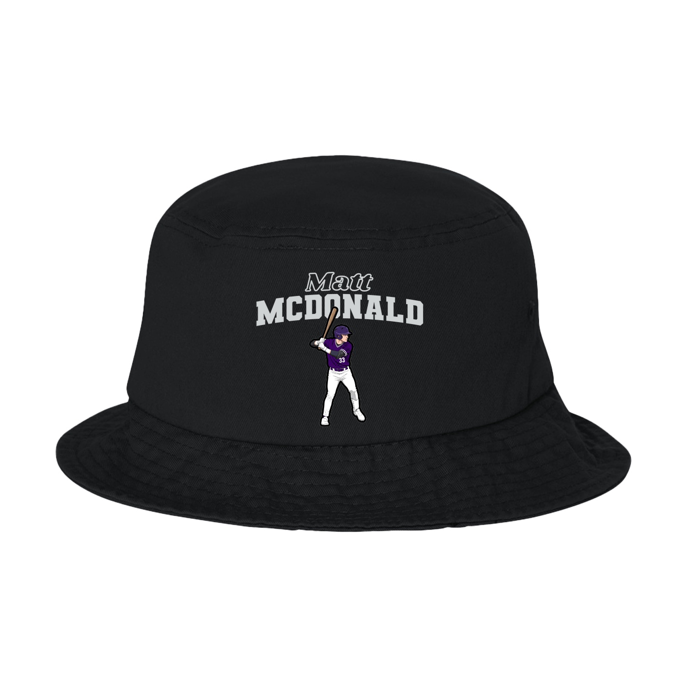 Bucket Cap — Name Arch in Black