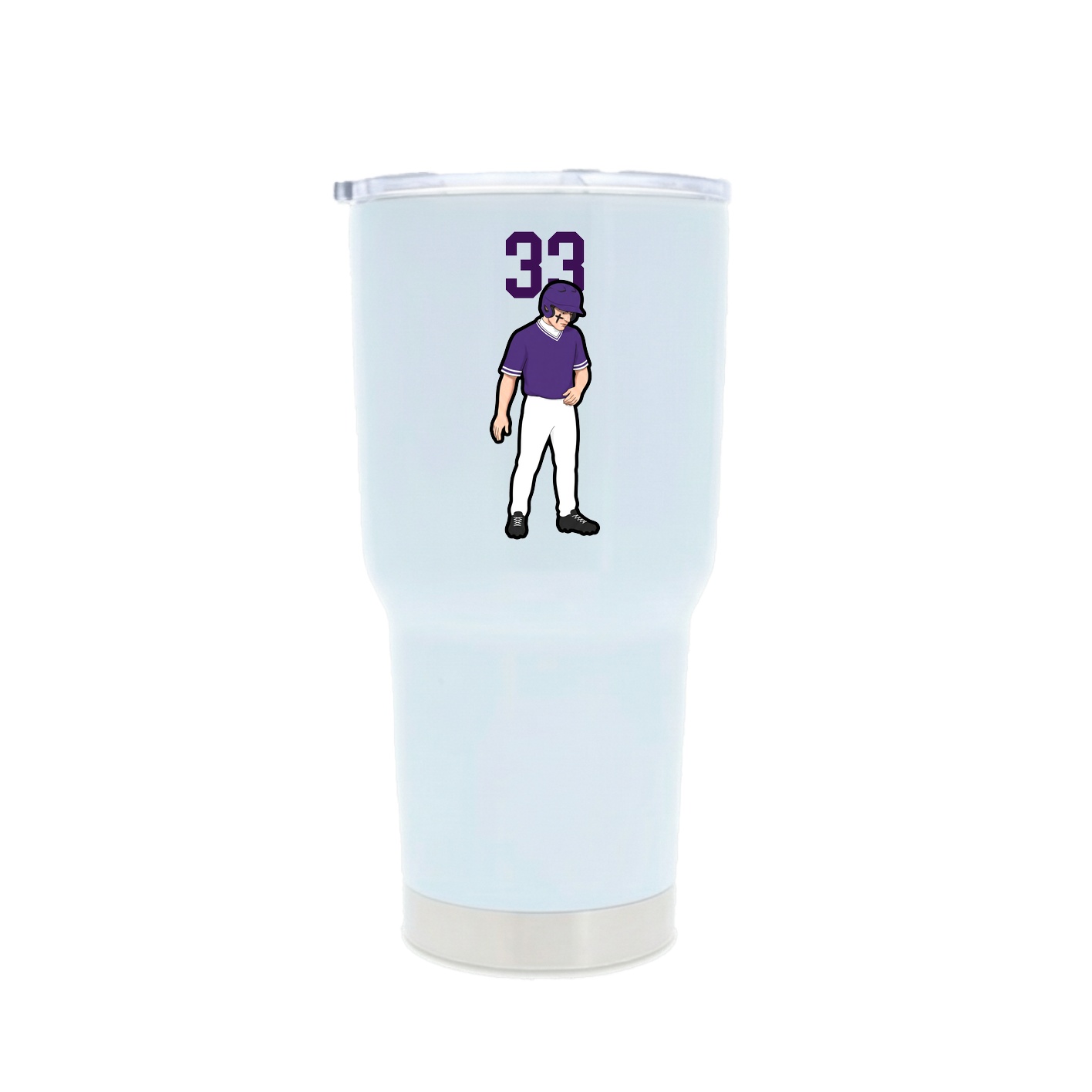 30oz Stainless Steel Tumbler — Number Top in White