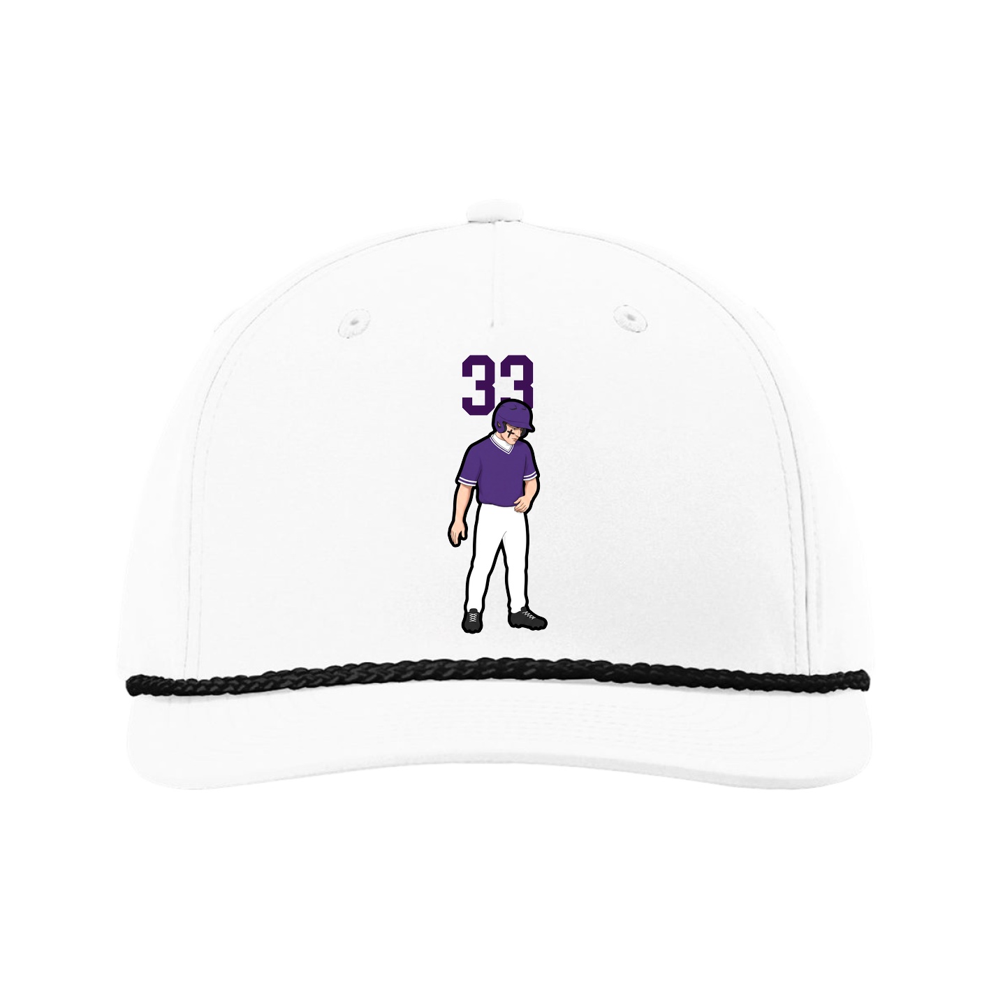 Five-Panel Classic Rope Cap — Number Top in White