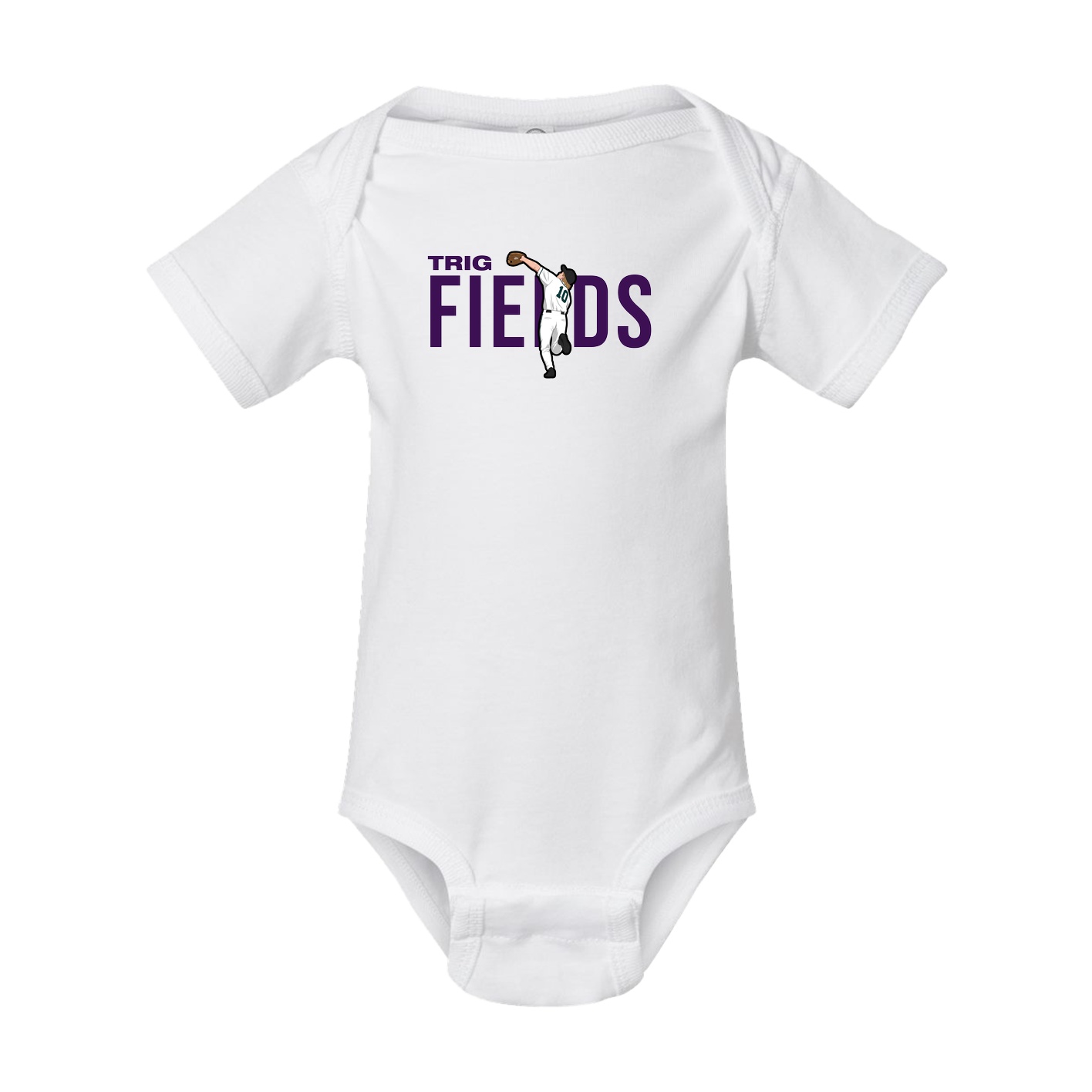 Baby Onesie — Player Name in White
