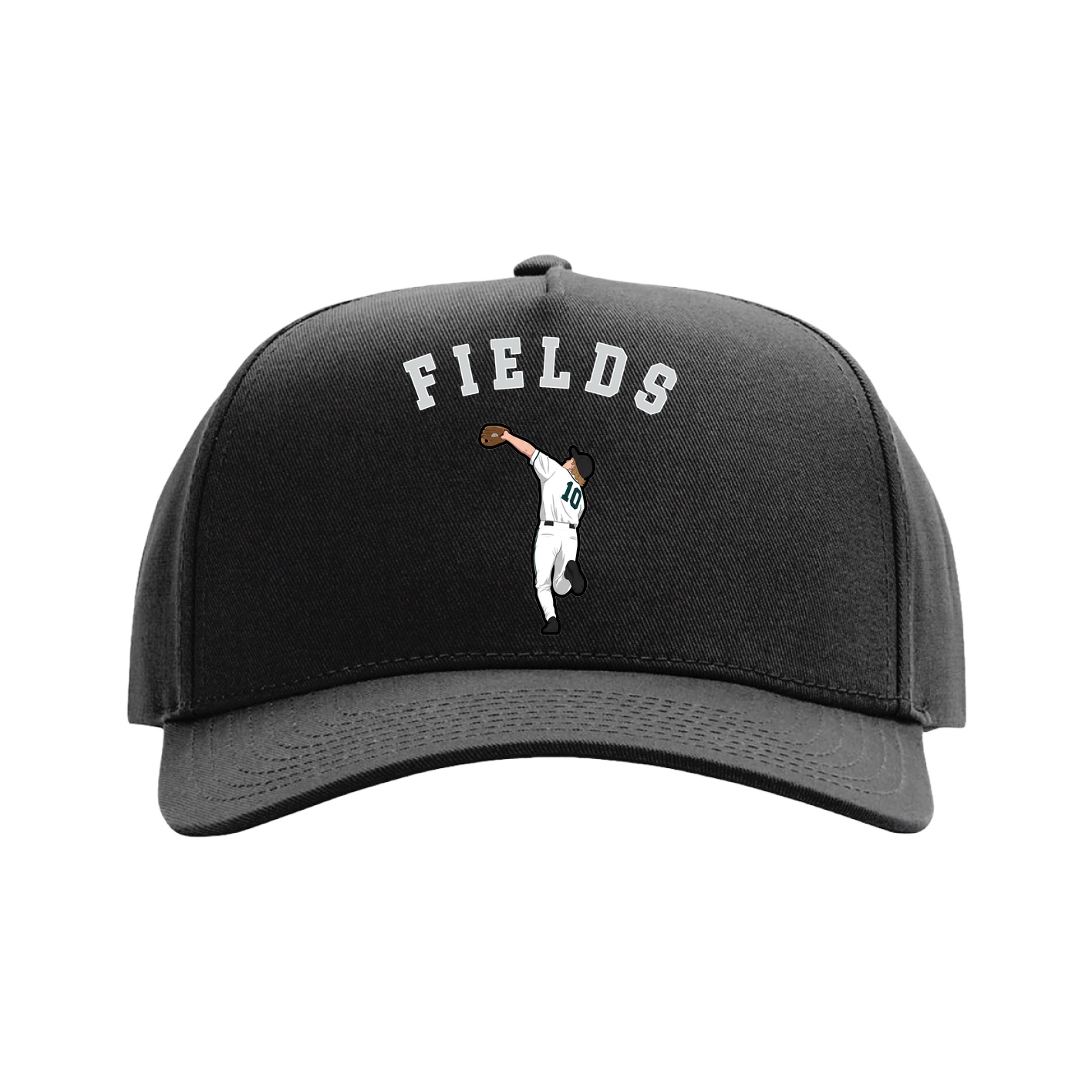 Full Fabric Five-Panel Champ Cap — Shirsey Arch in Black