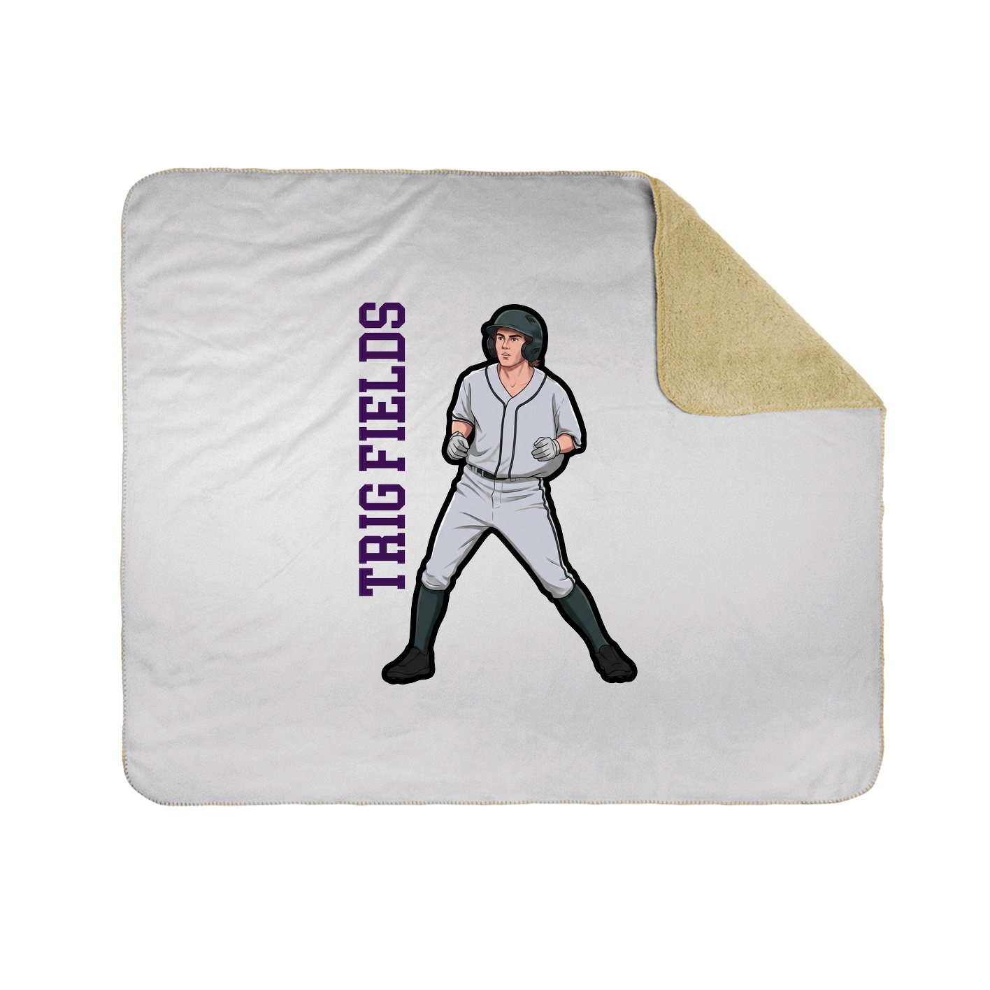 Throw Blanket — Name Vertical in White