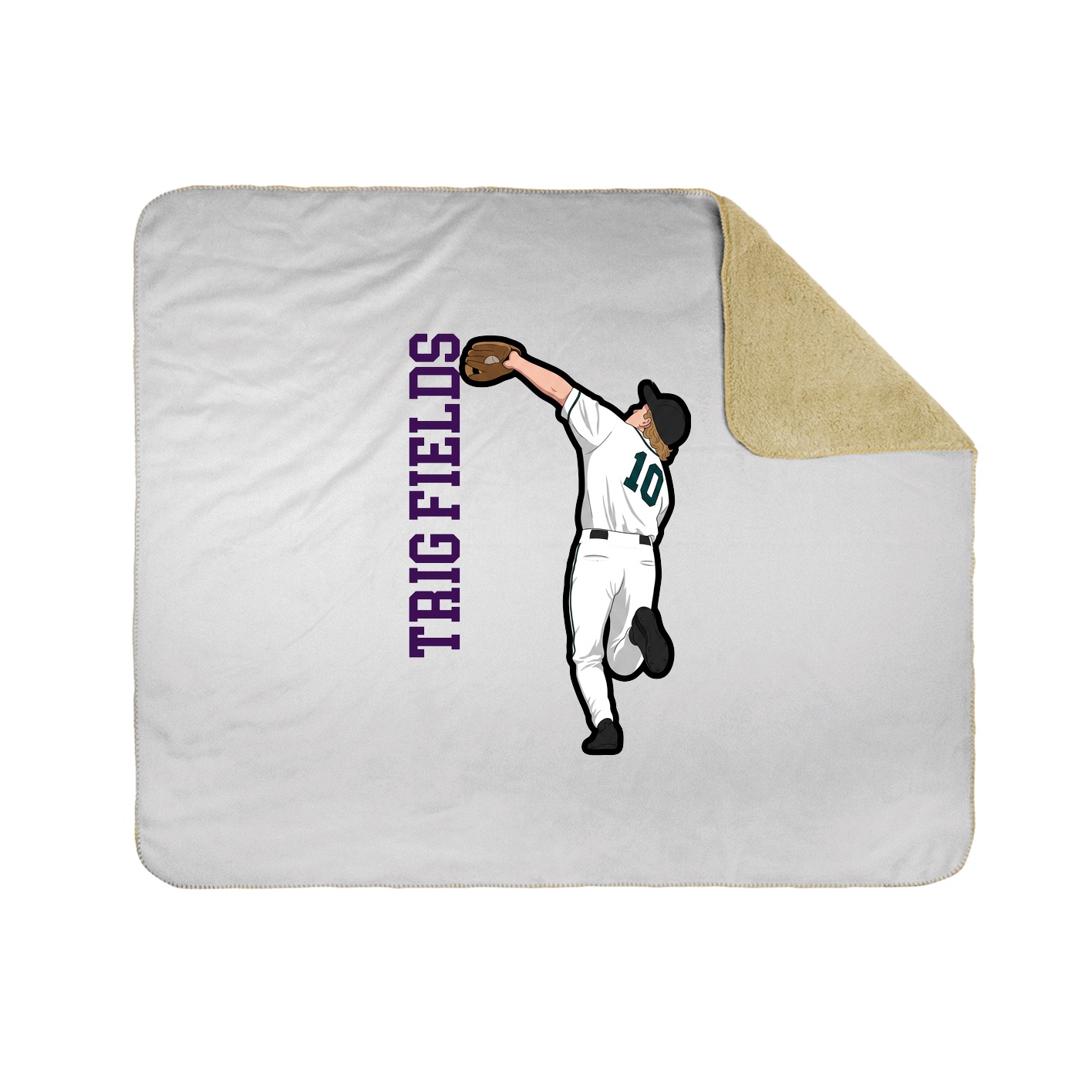 Throw Blanket — Name Vertical in White
