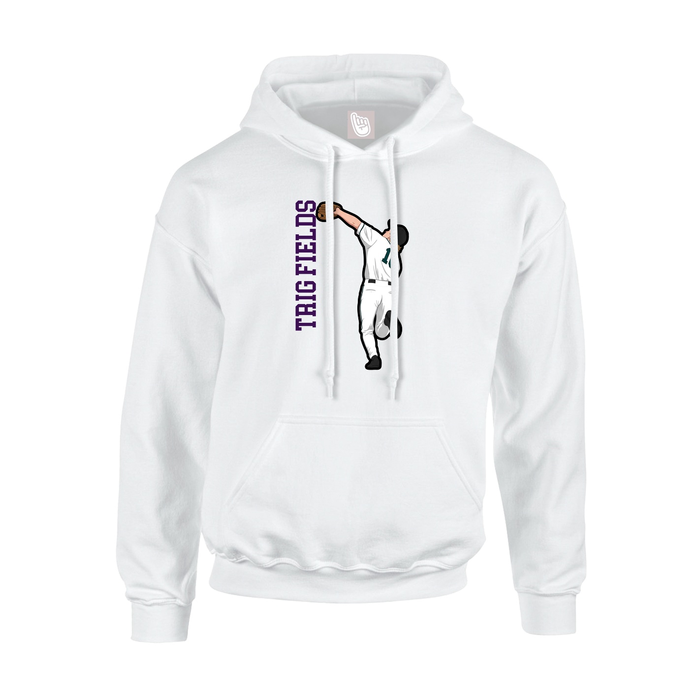 Hoodie — Name Vertical in White