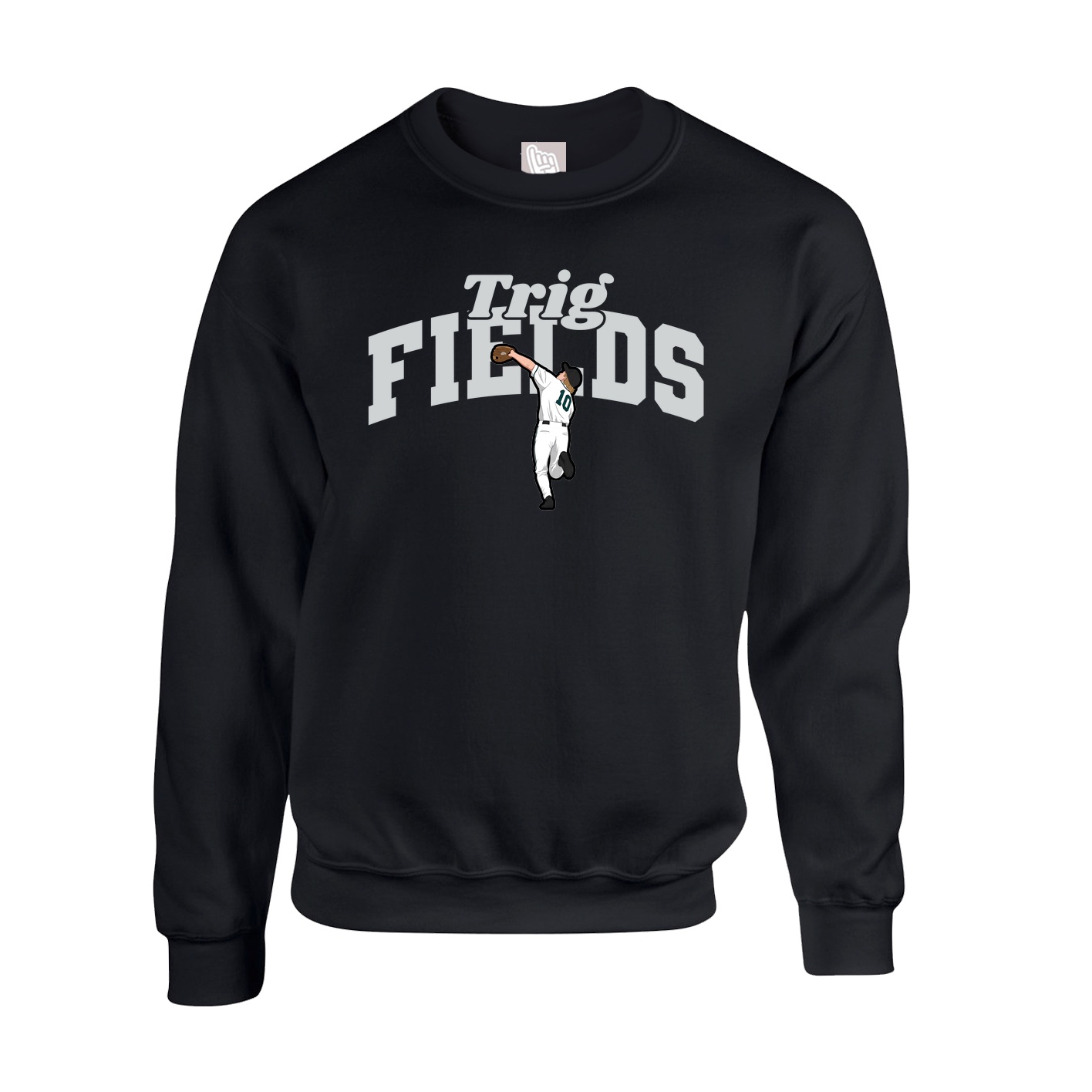 Fleece Crew — Signature Arch in Black