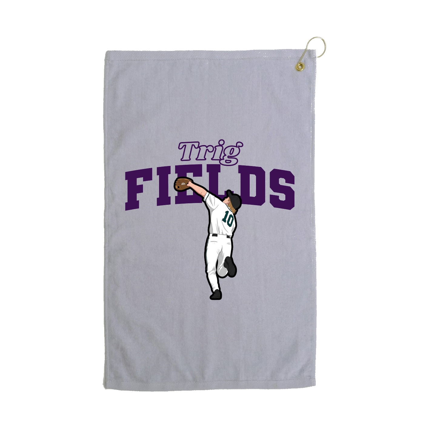 Golf Towel — Name Arch in Grey