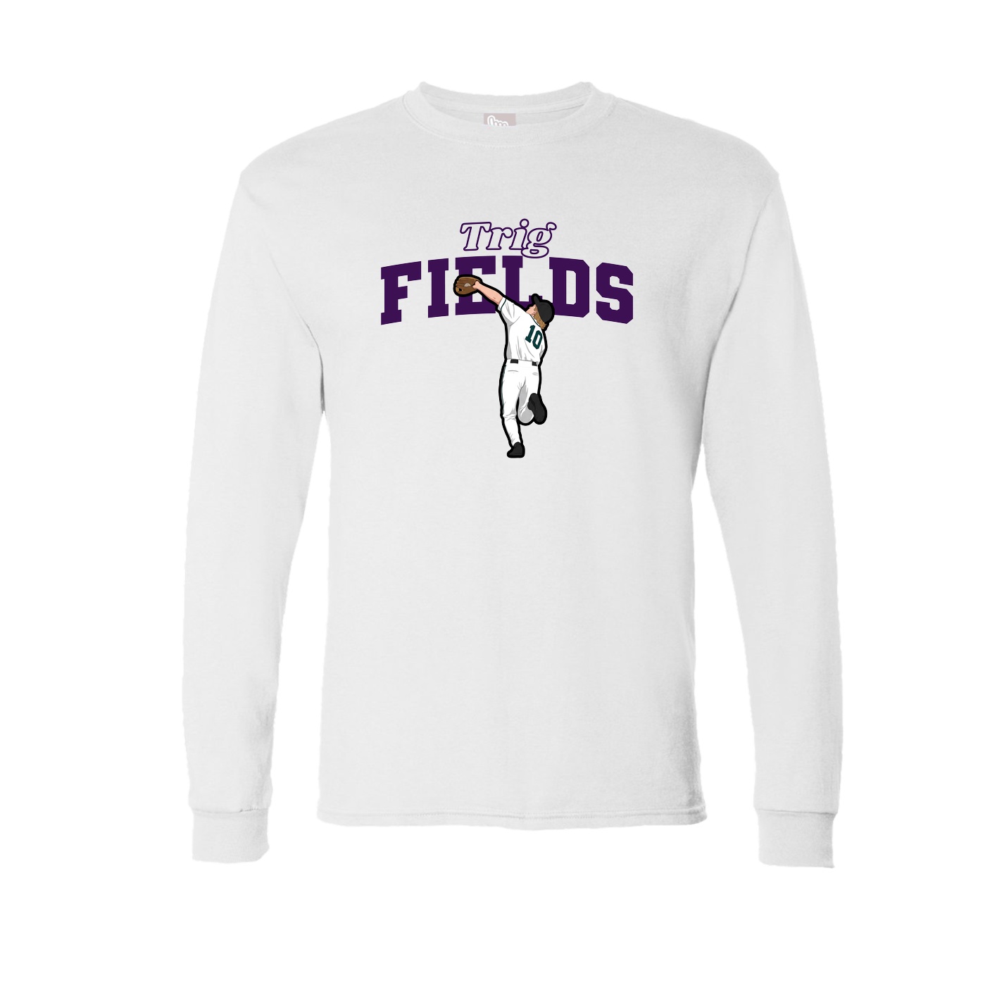 Long Sleeve Tee — Name Arch in White