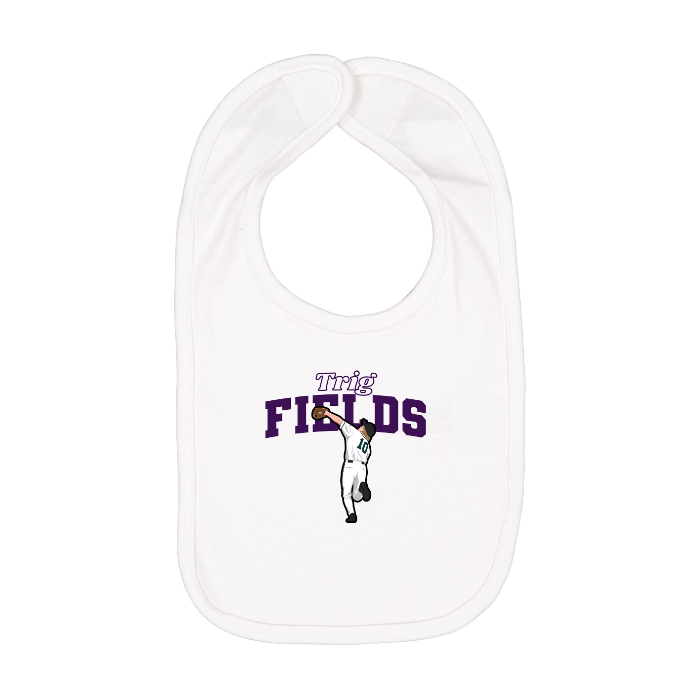 Infant Bib — Name Arch in White