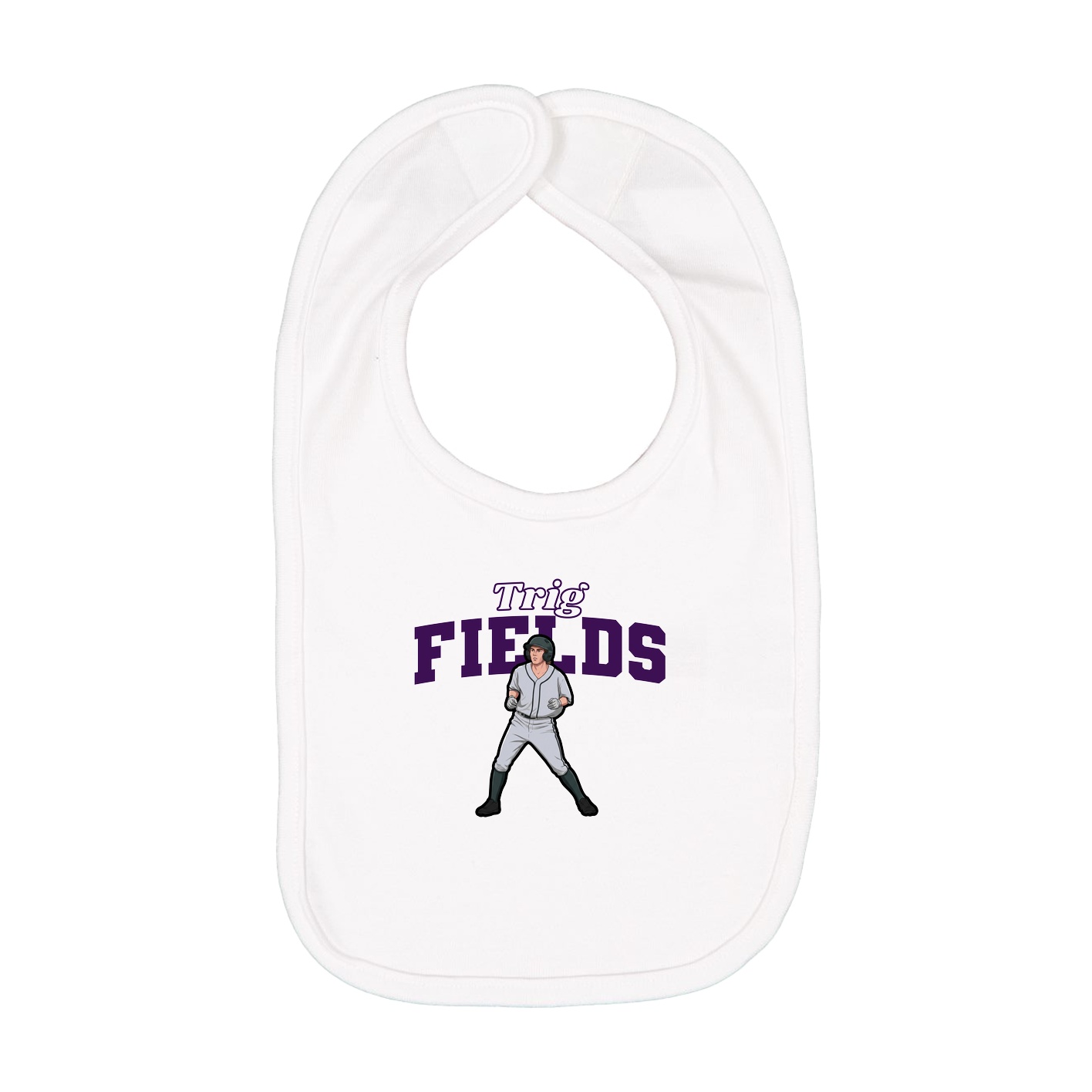 Infant Bib — Name Arch in White