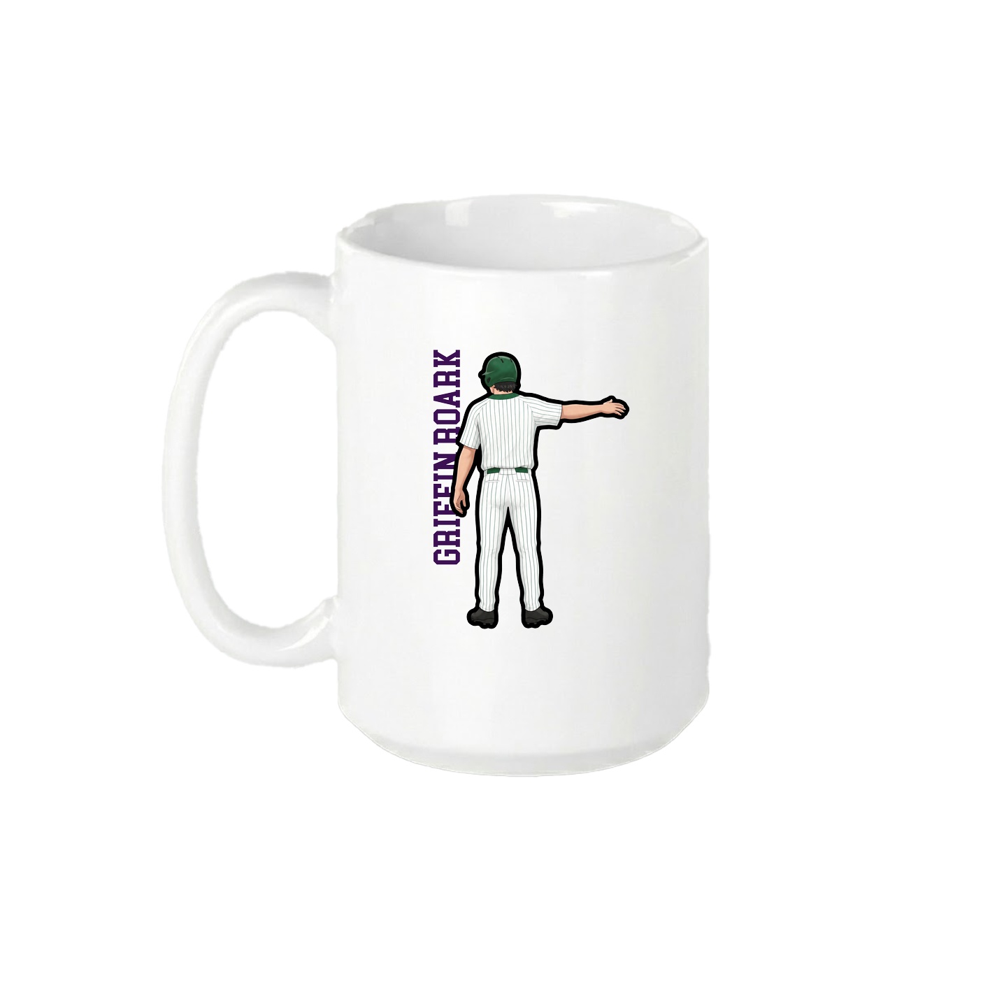 15oz Coffee Mug — Name Vertical in White