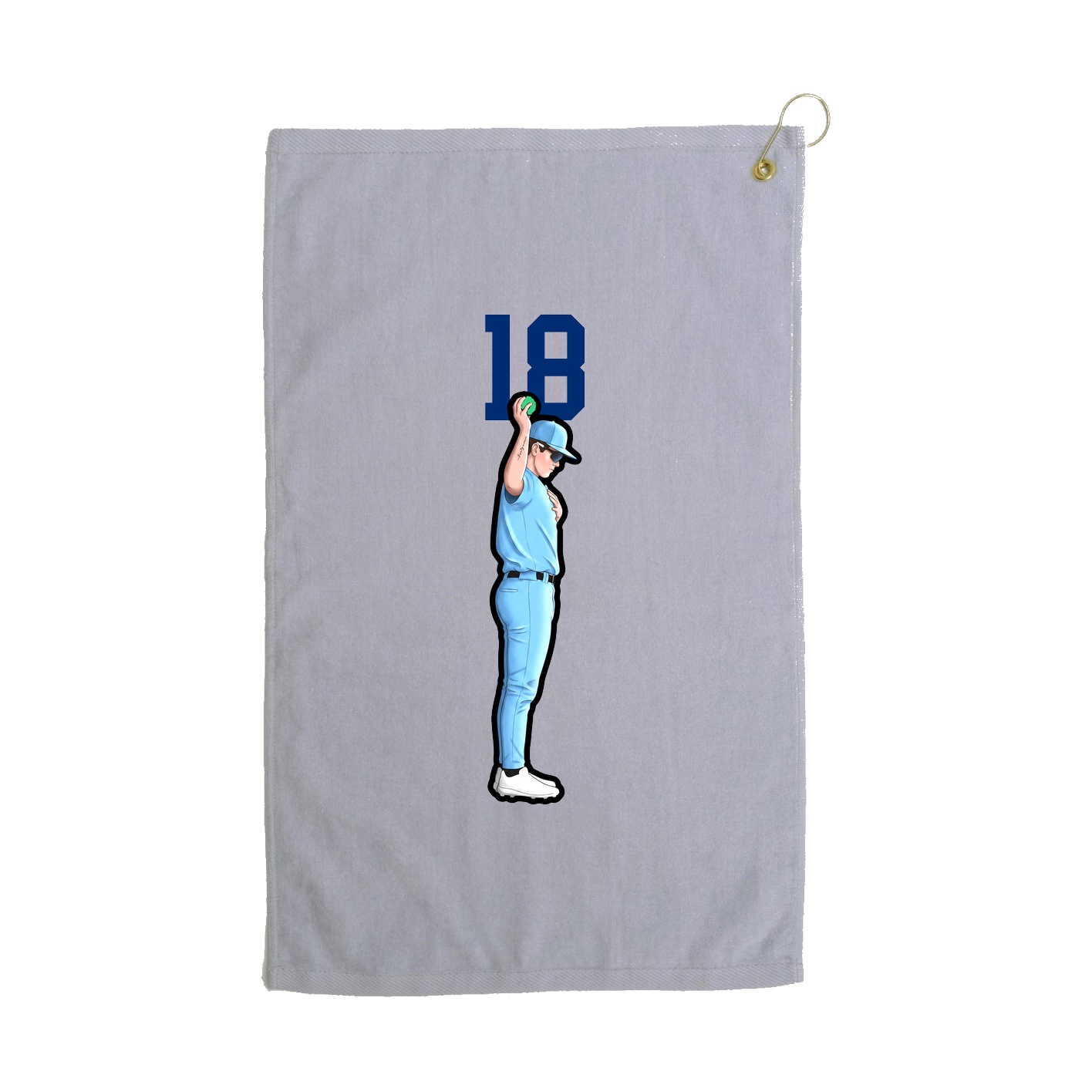 Golf Towel — Number Top in Grey