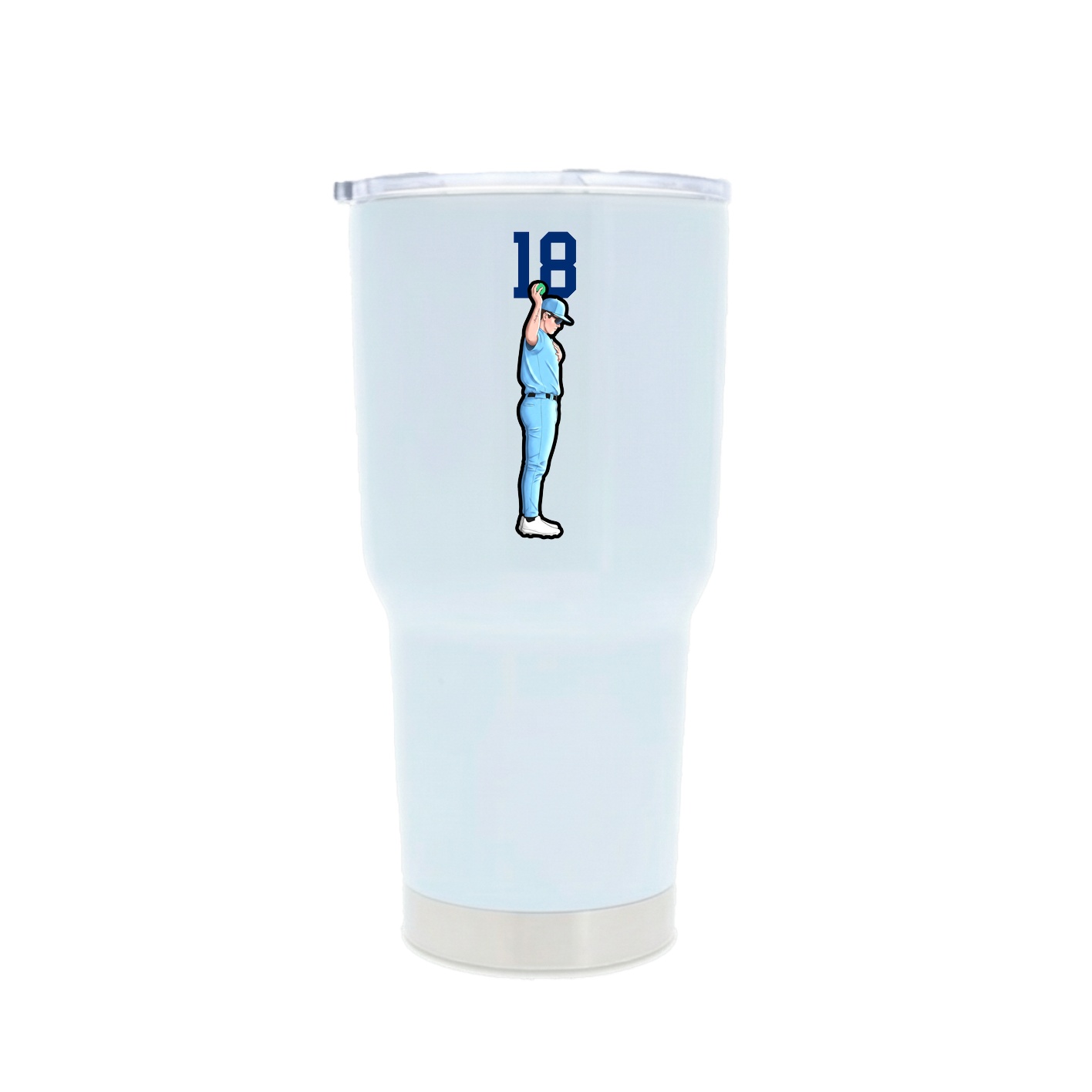 30oz Stainless Steel Tumbler — Number Top in White