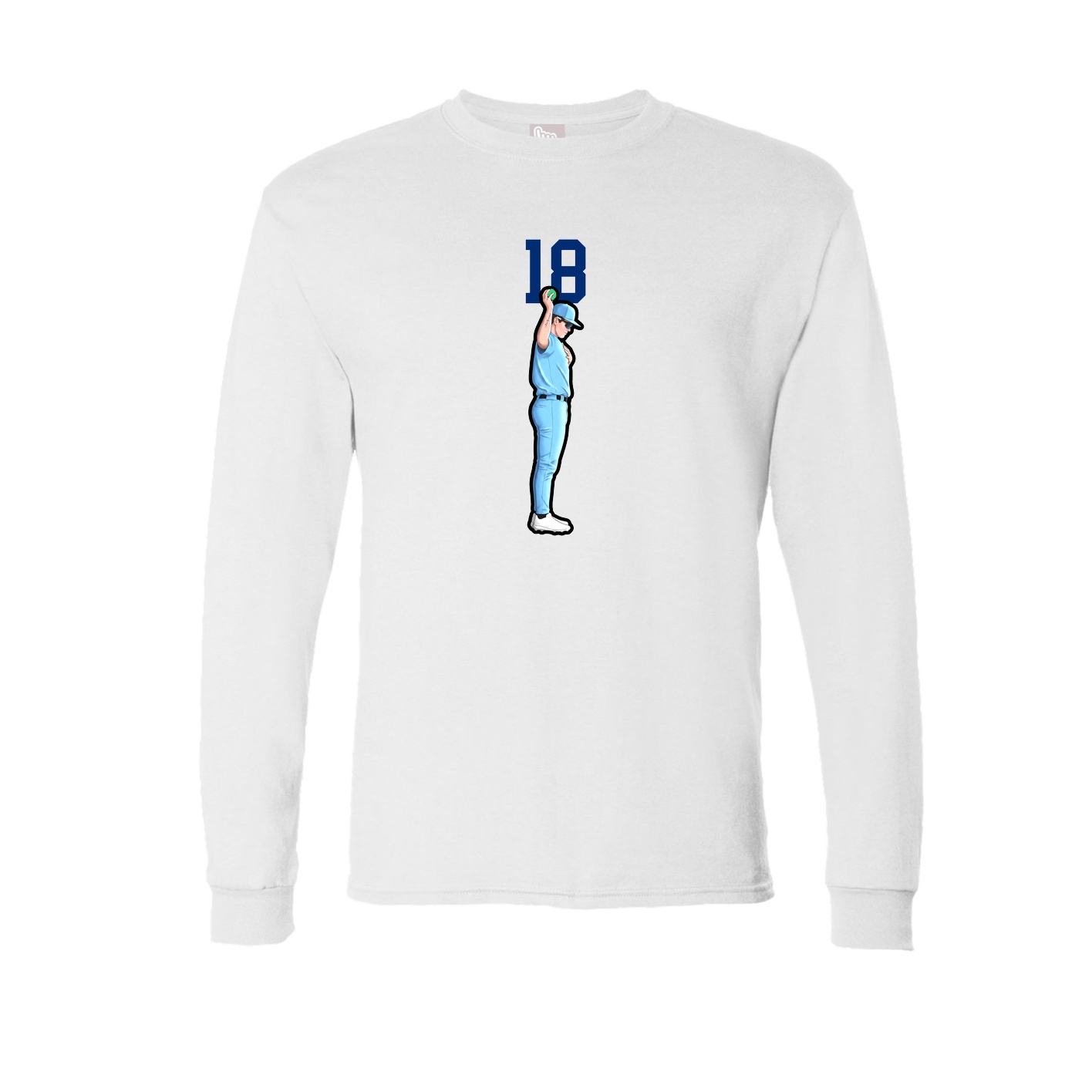 Long Sleeve Tee — Number Top in White