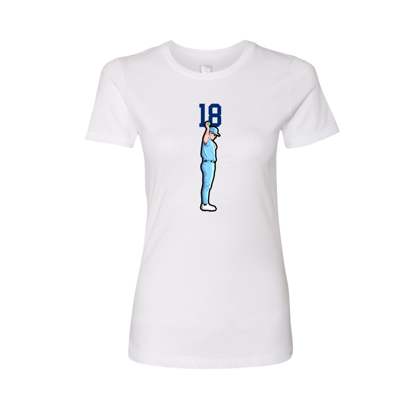 Fitted Women's Tee — Number Top in White