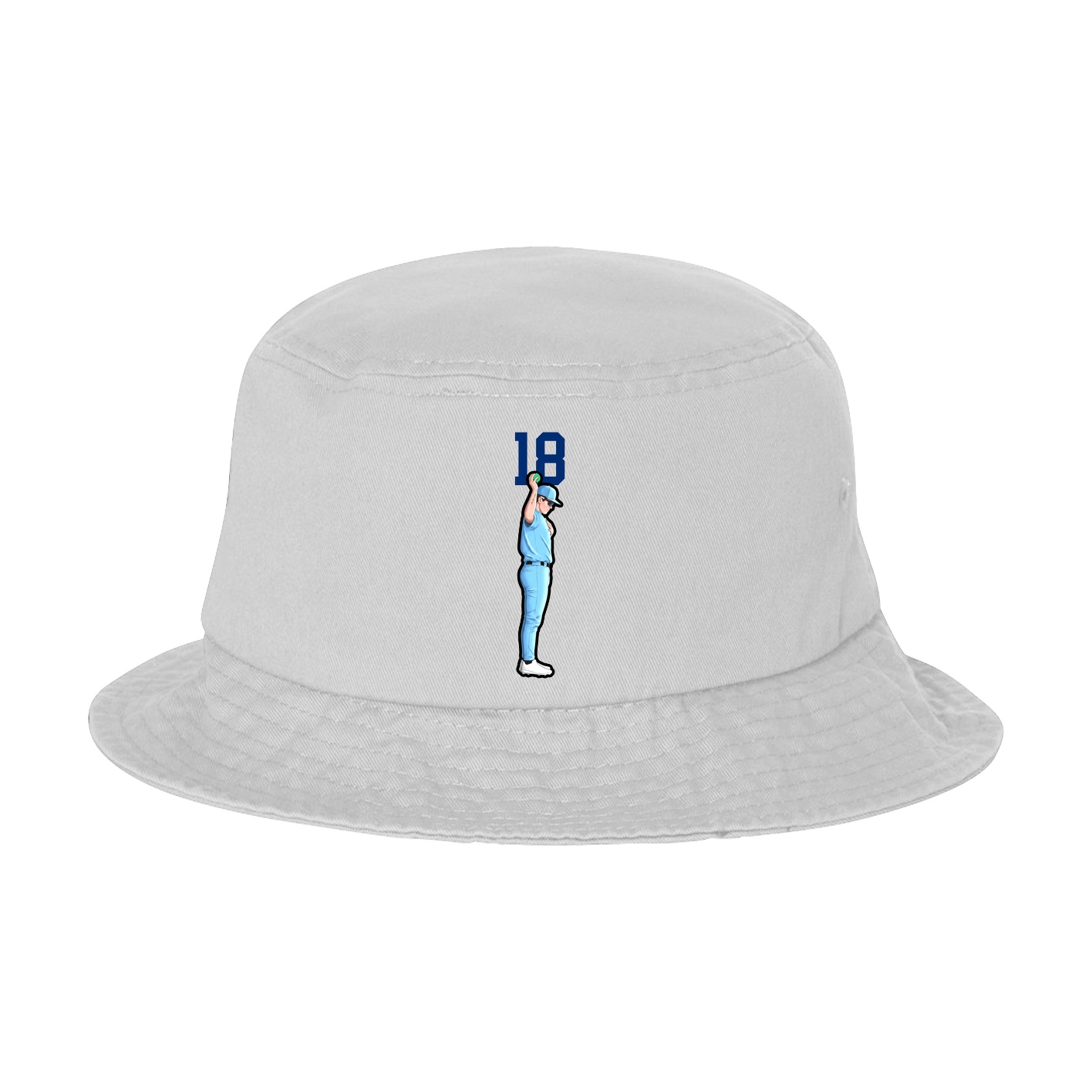 Bucket Cap — Number Top in White