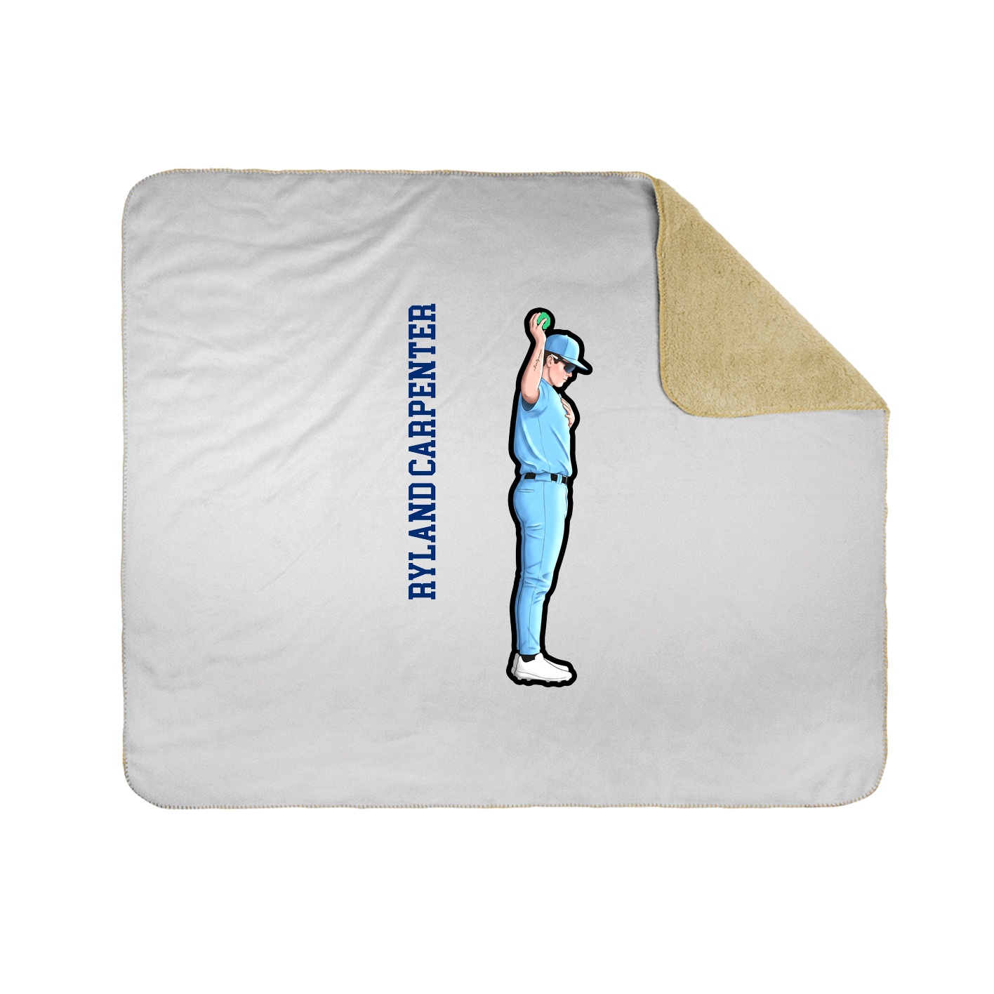 Throw Blanket — Name Vertical in White