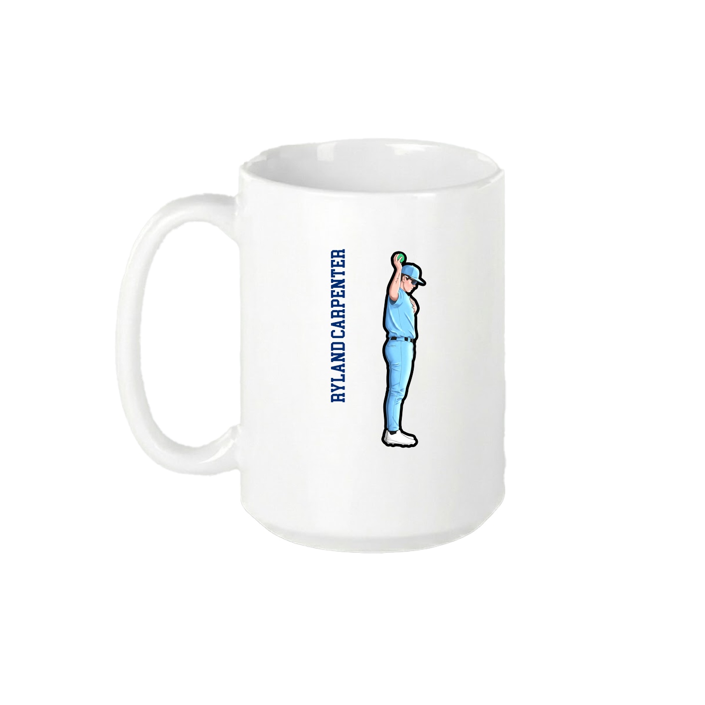 15oz Coffee Mug — Name Vertical in White