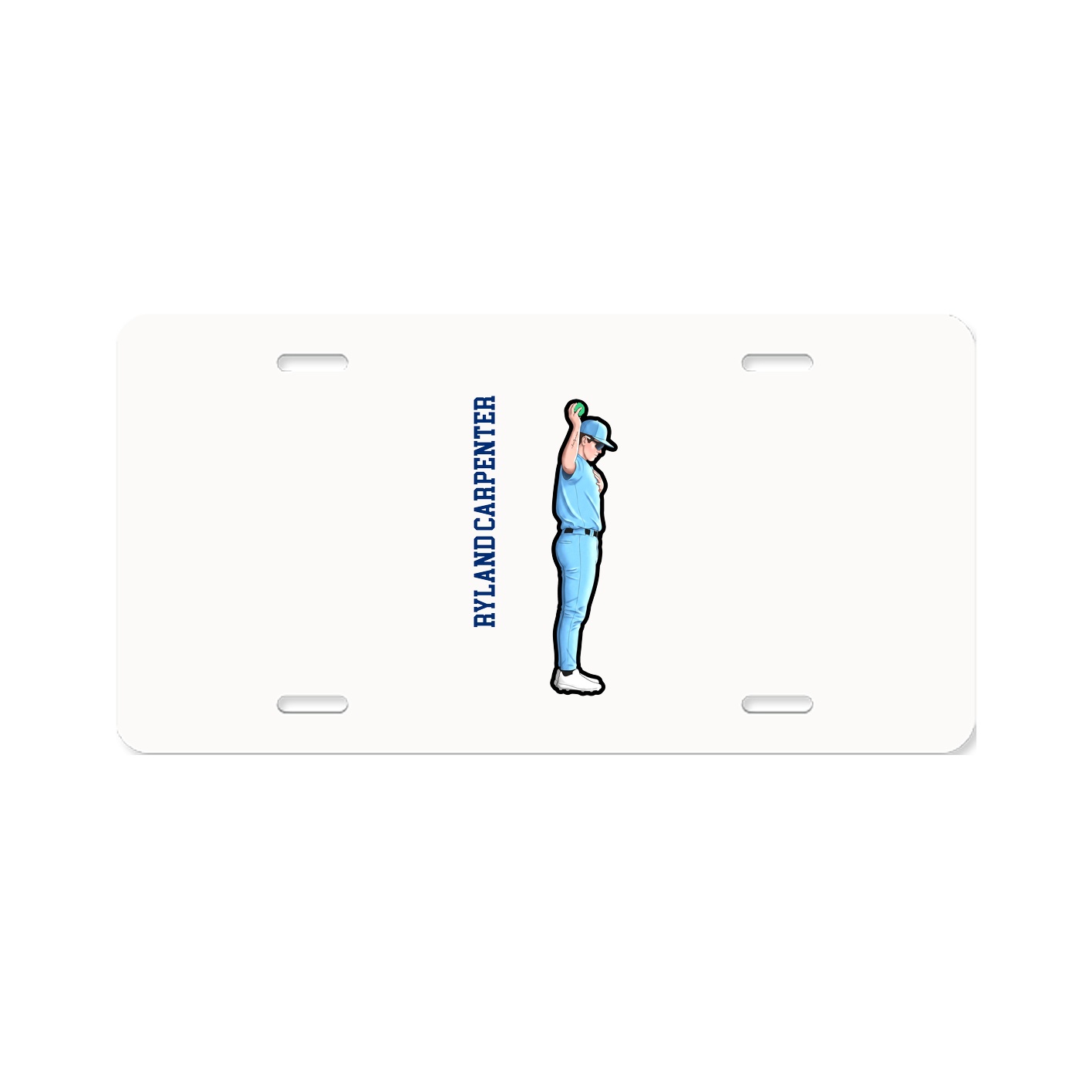 License Plate — Name Vertical in Classic