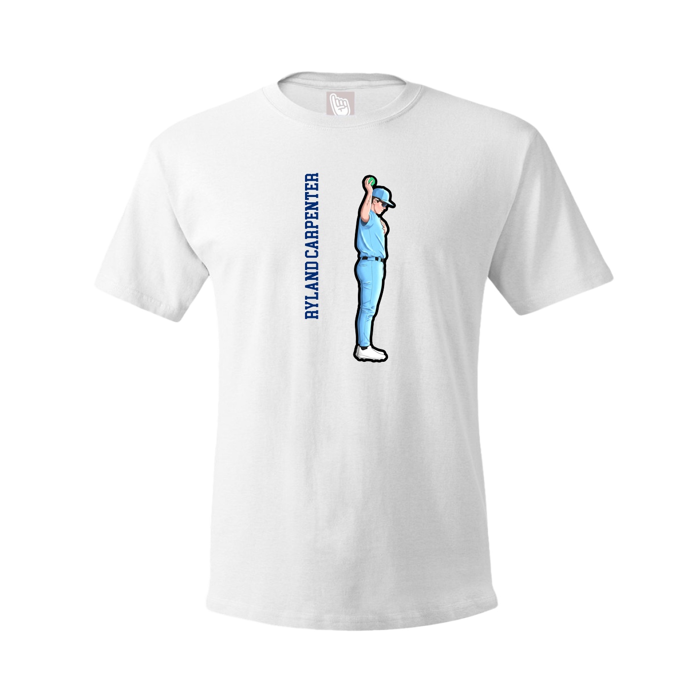 Youth Tee — Name Vertical in White