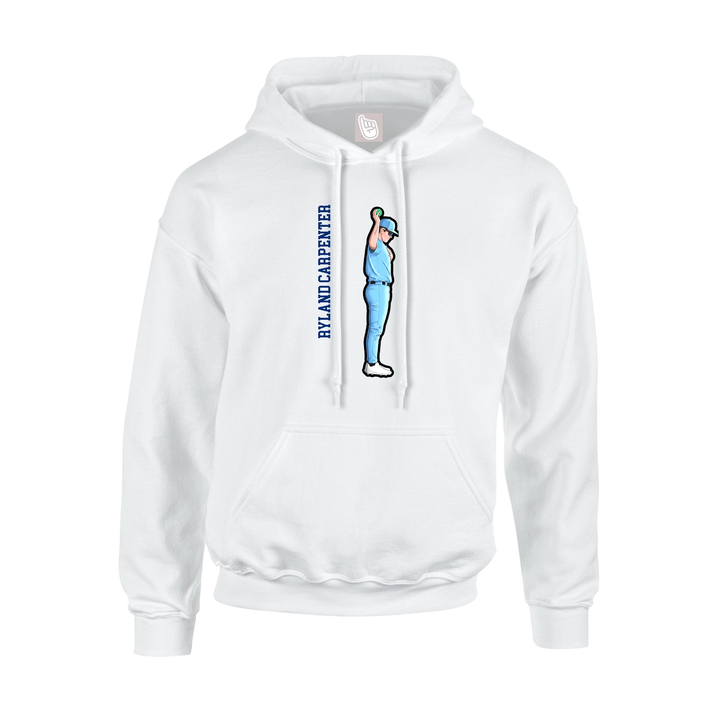 Youth Hoodie — Name Vertical in White