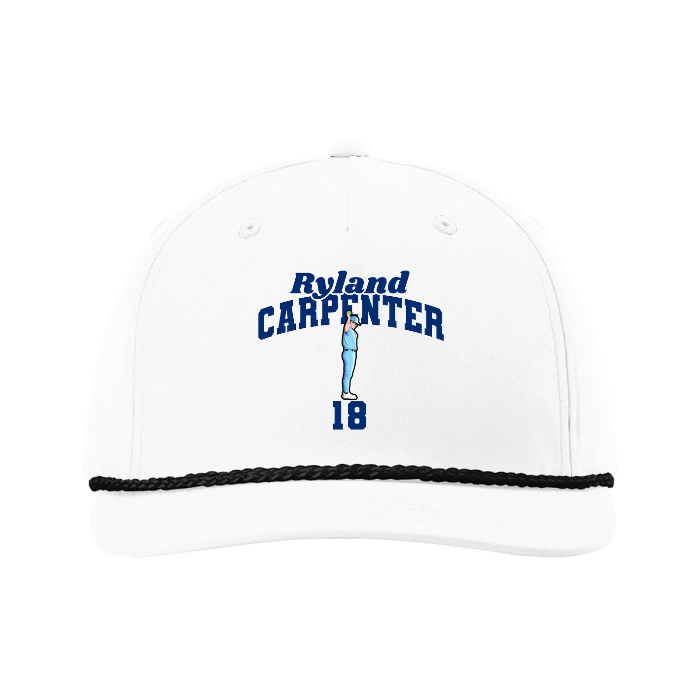Five-Panel Classic Rope Cap — Signature Arch in White