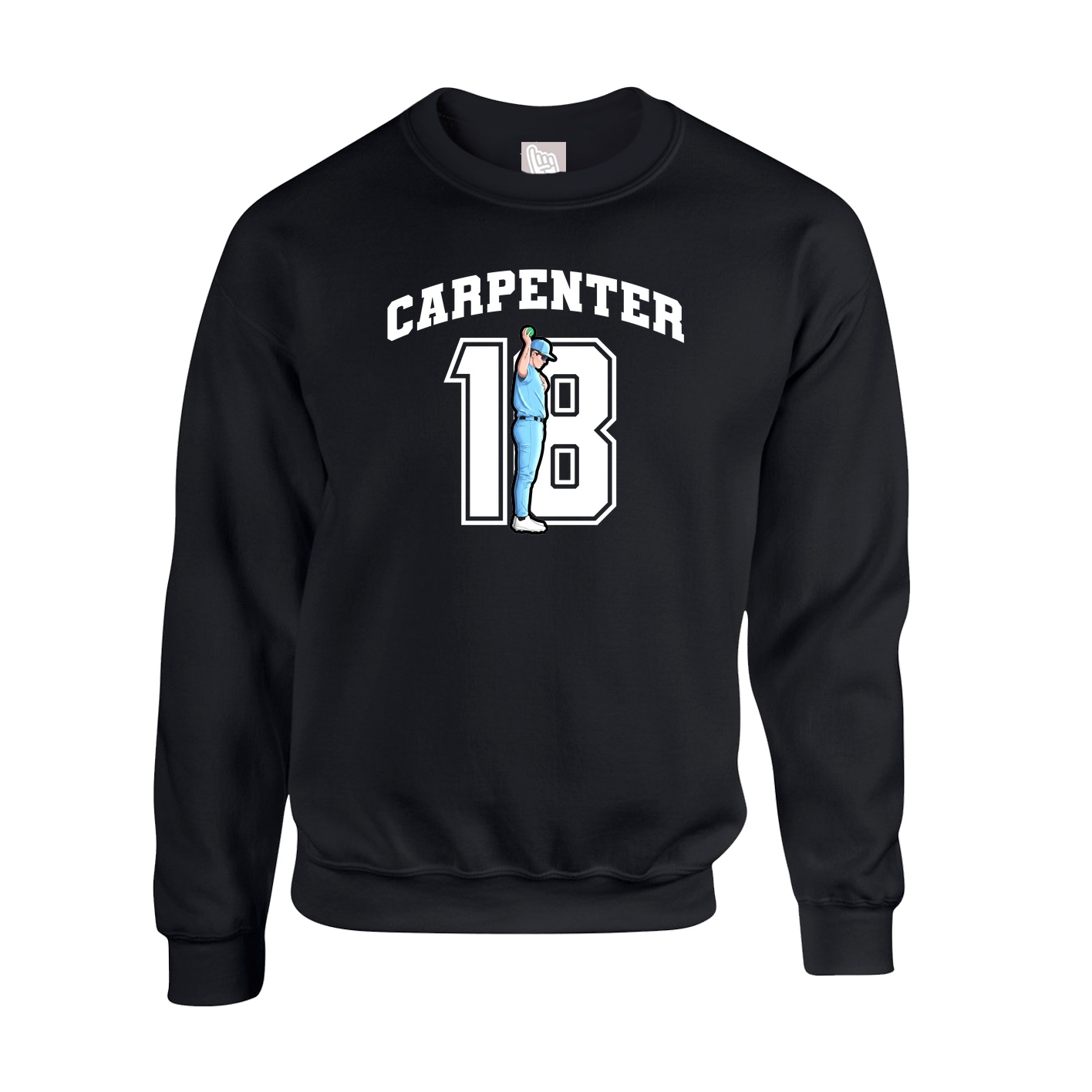Fleece Crew — Number in Black