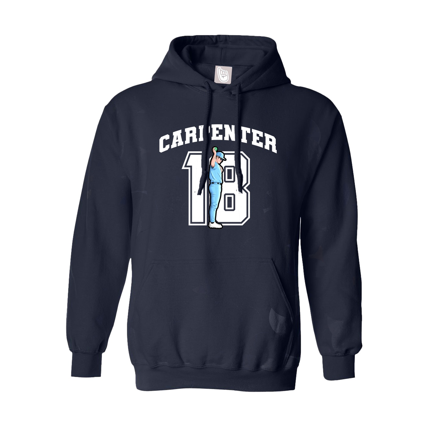 Youth Hoodie — Number in Navy