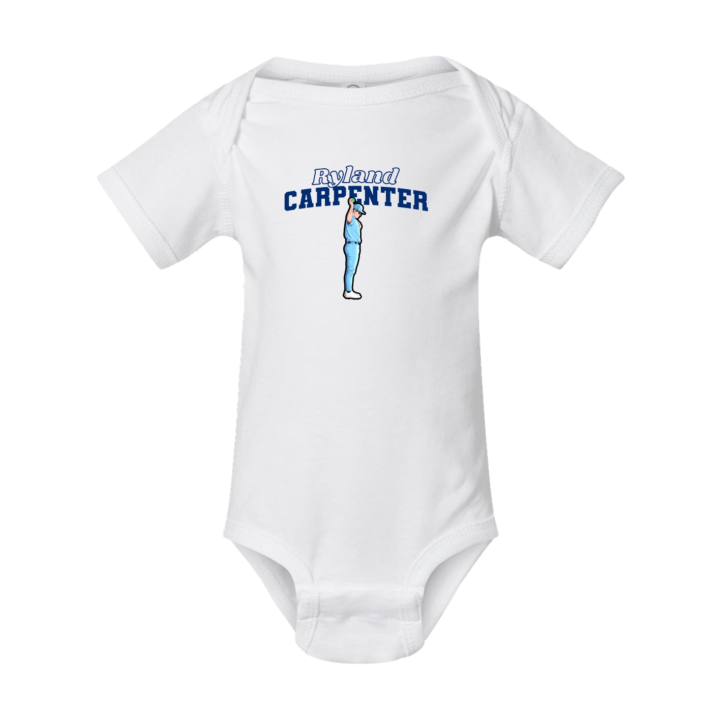 Baby Onesie — Name Arch in White