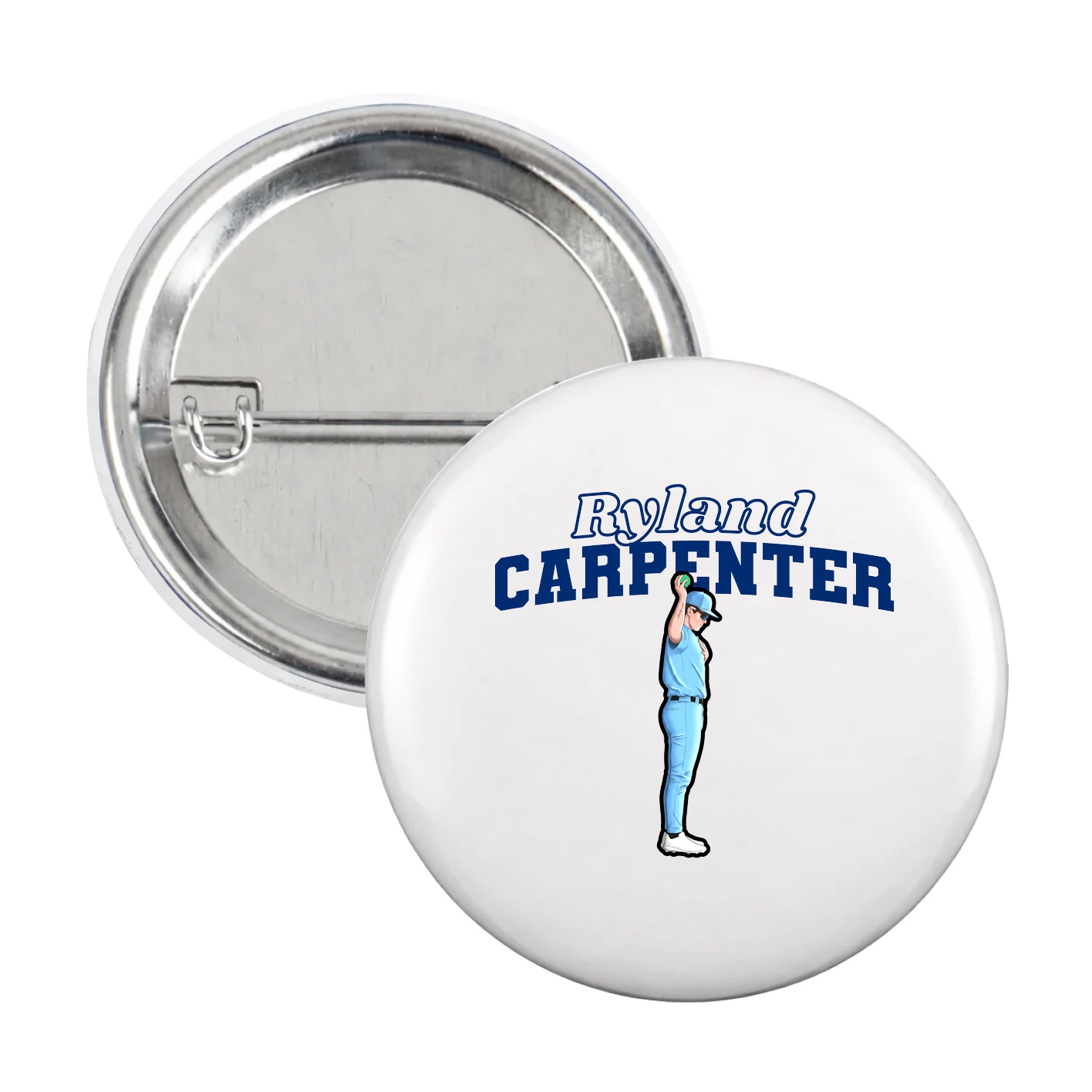 Game Day Button — Name Arch in White