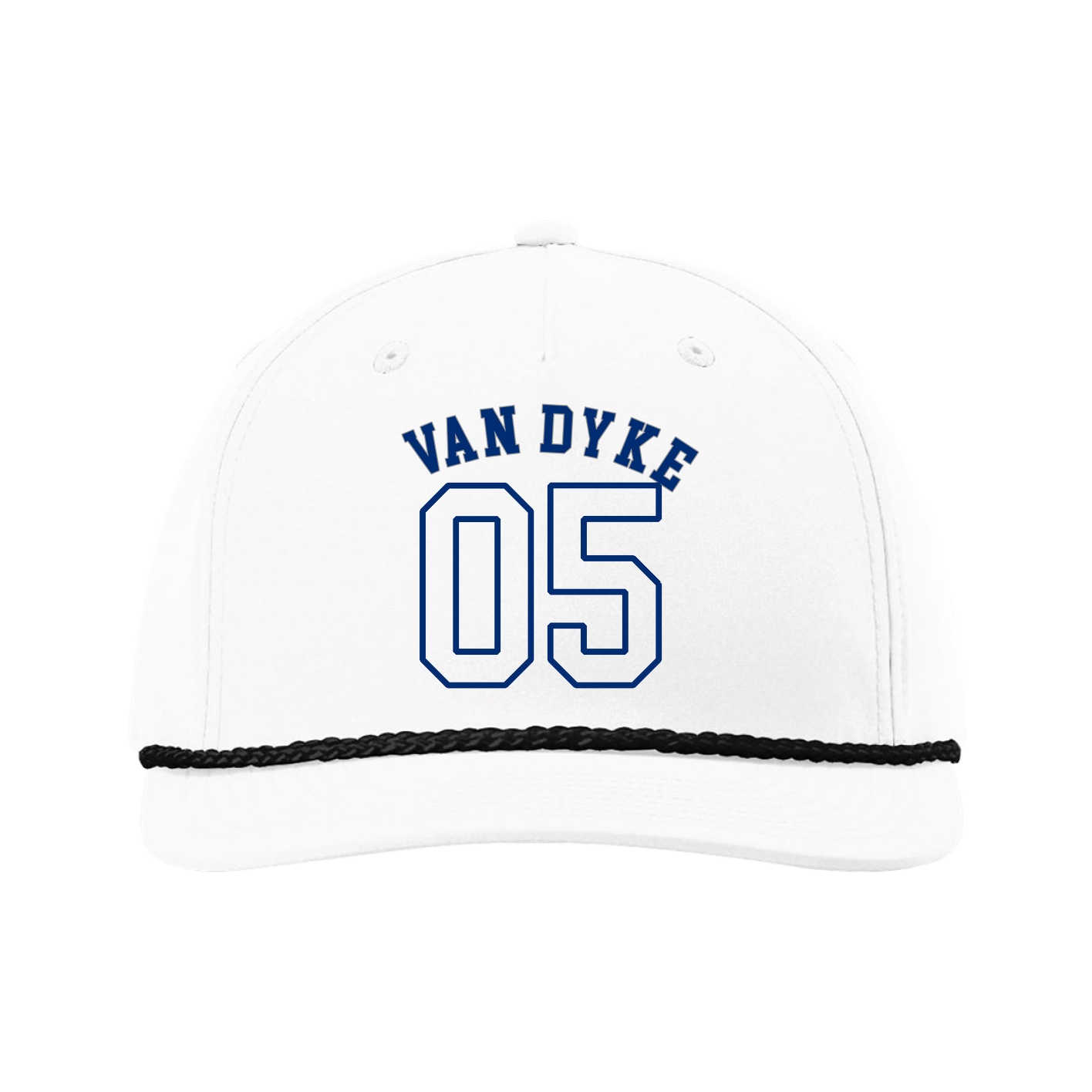 Five-Panel Classic Rope Cap — Shirsey Arch in White