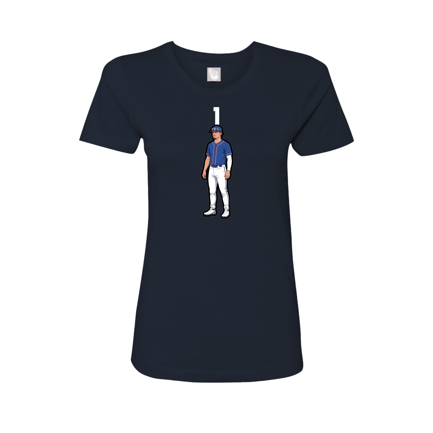 Fitted Women's Tee — Number Top in Navy