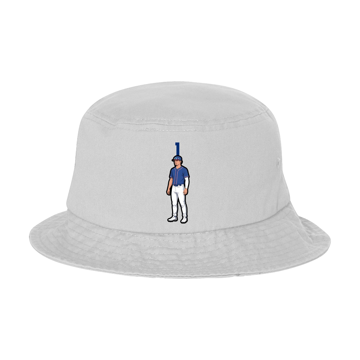 Bucket Cap — Number Top in White