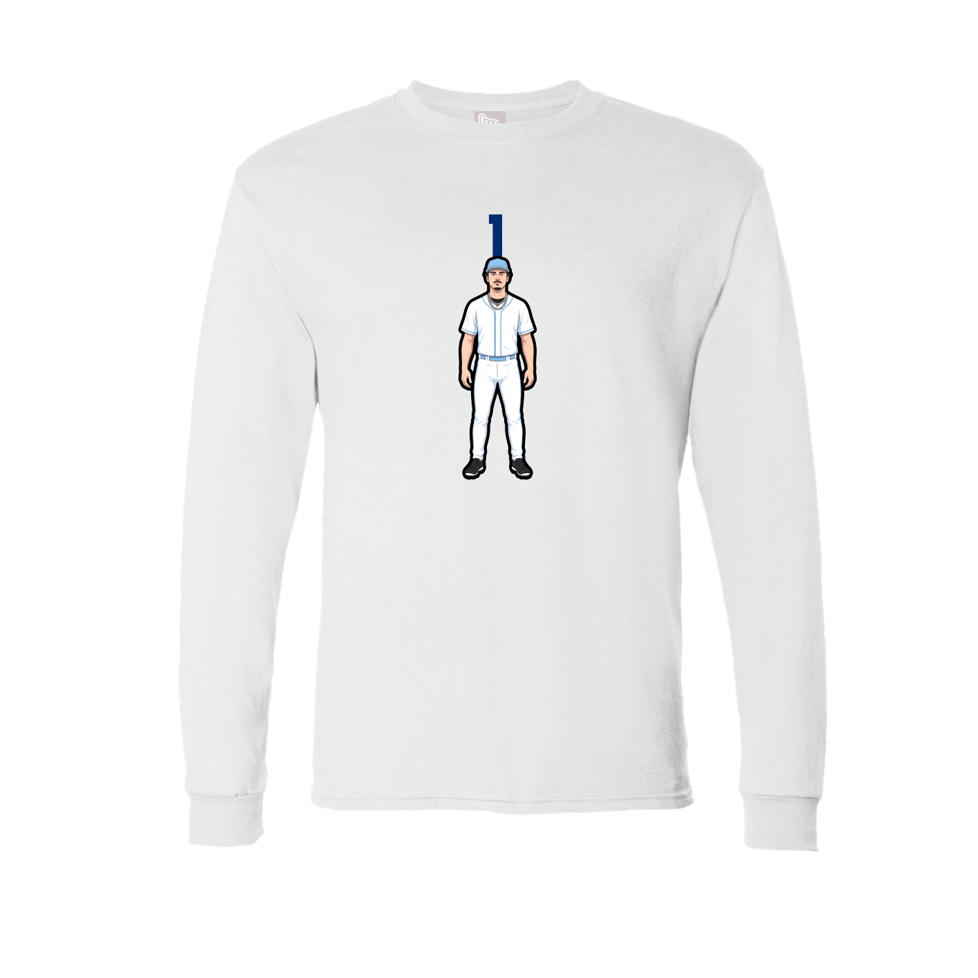 Long Sleeve Tee — Number Top in White