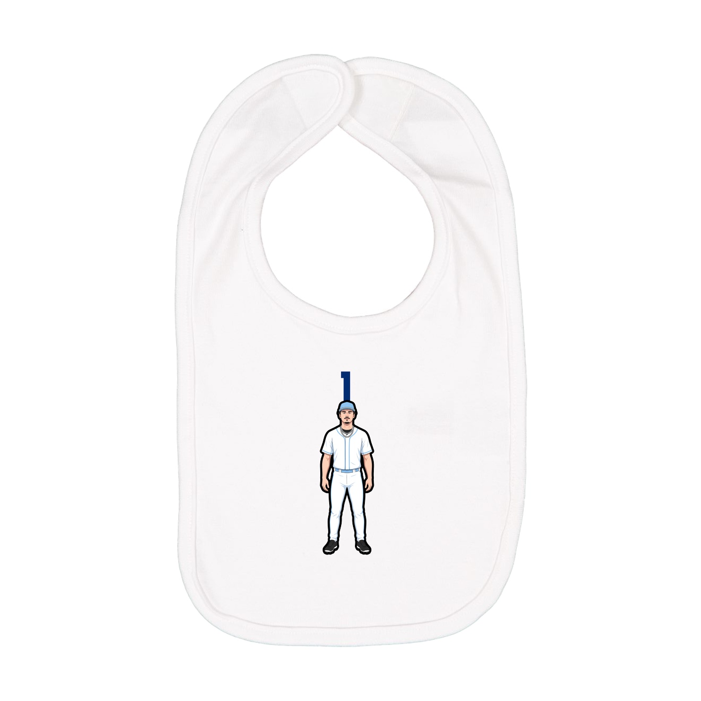 Infant Bib — Number Top in White