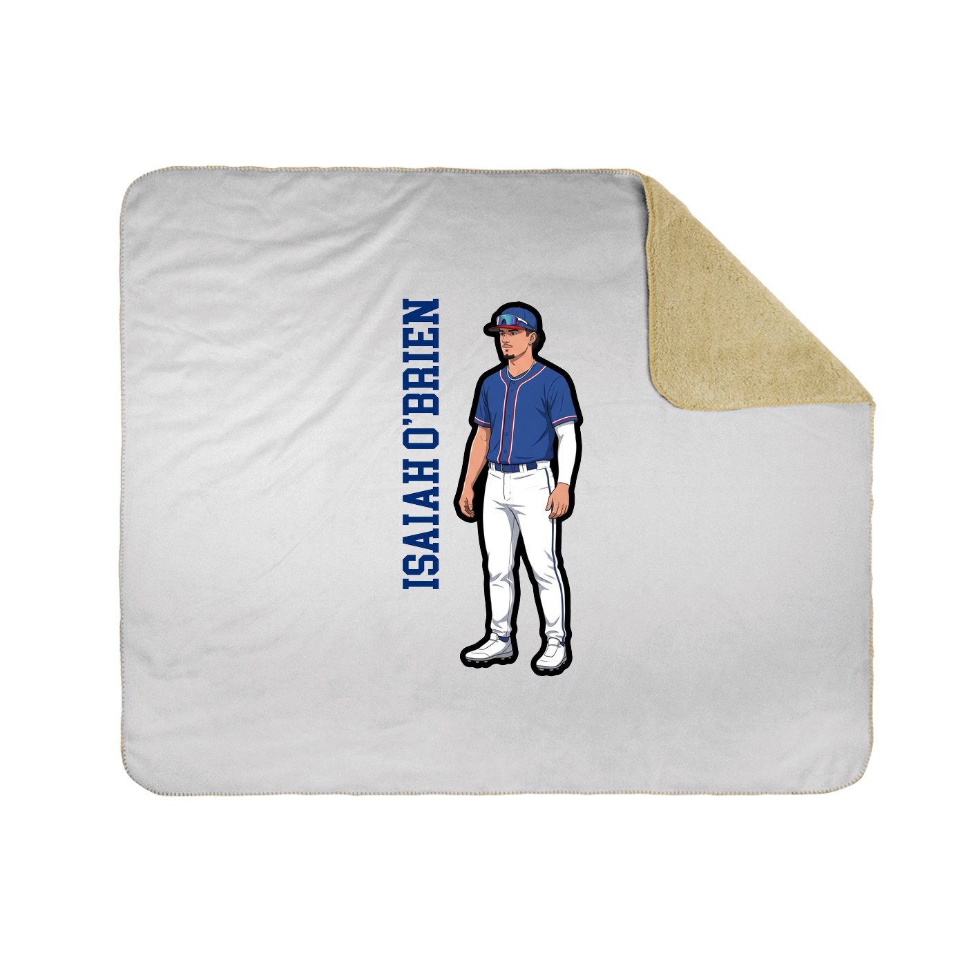 Throw Blanket — Name Vertical in White
