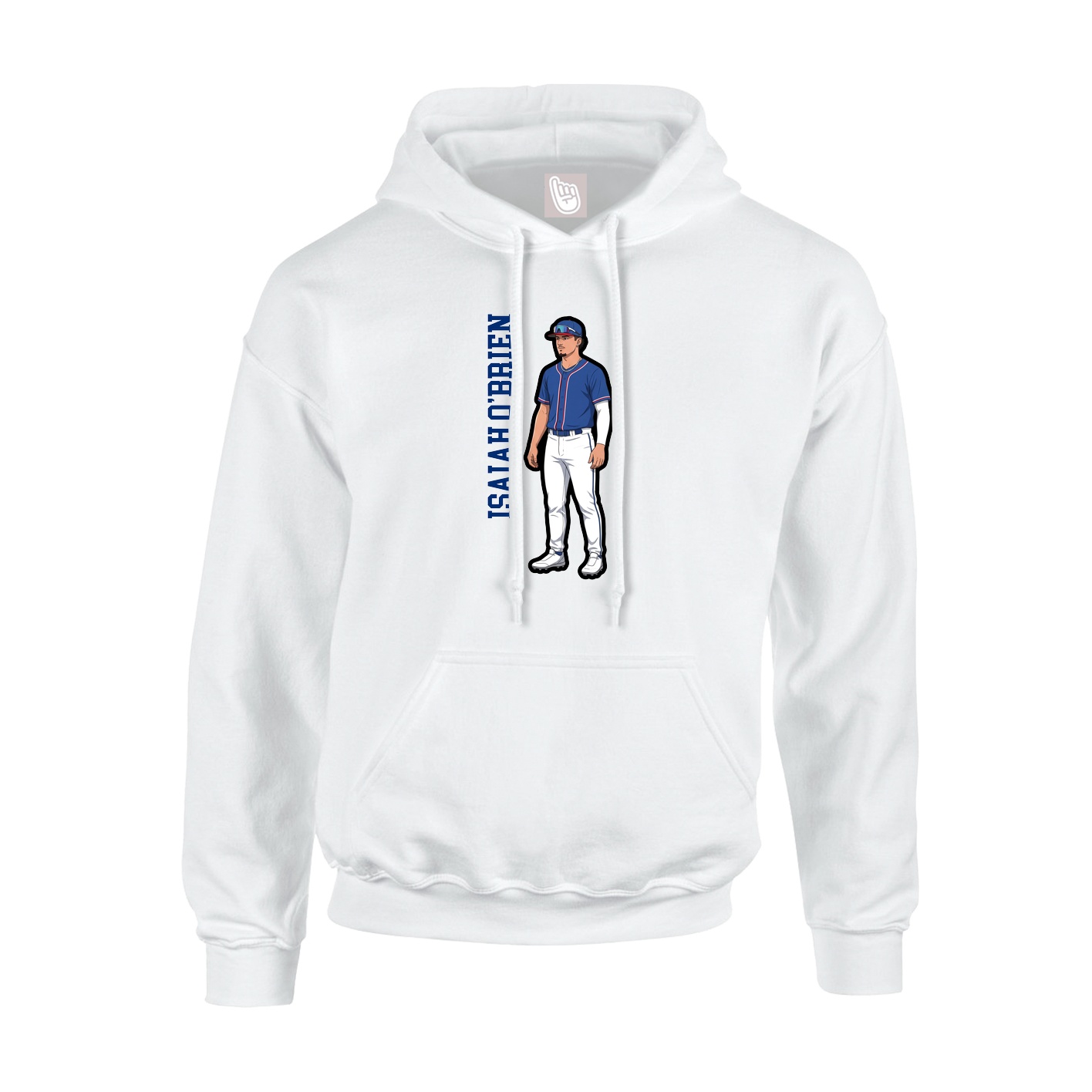 Hoodie — Name Vertical in White