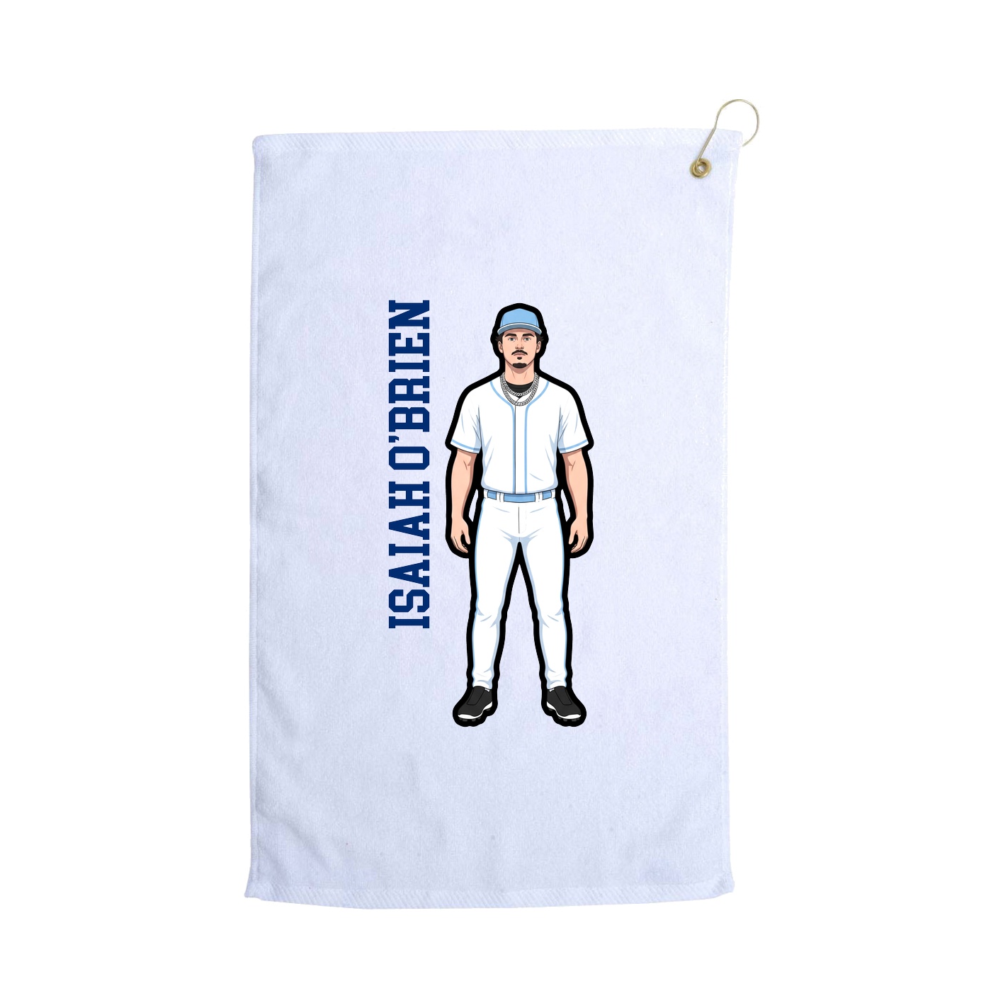 Golf Towel — Name Vertical in White