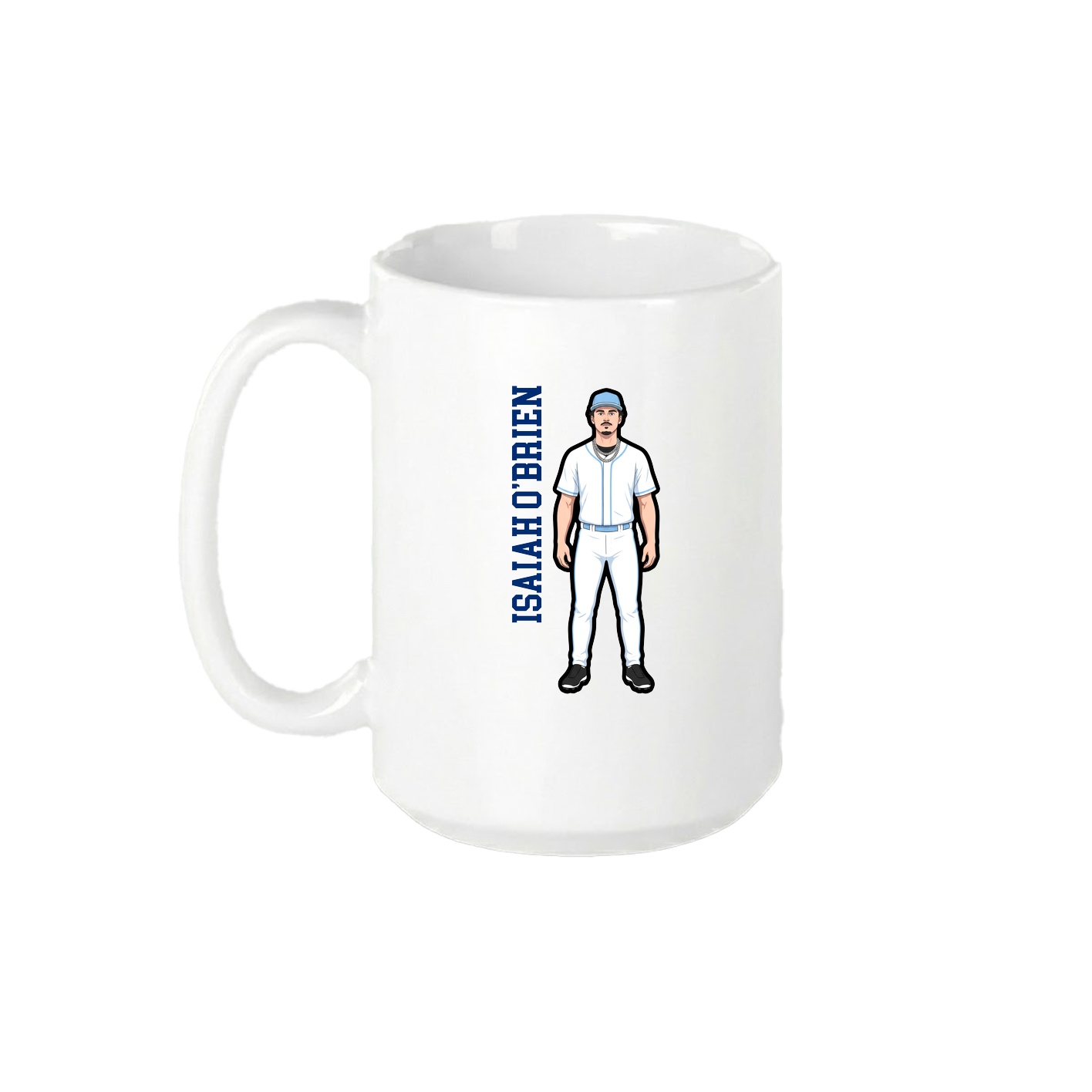 15oz Coffee Mug — Name Vertical in White