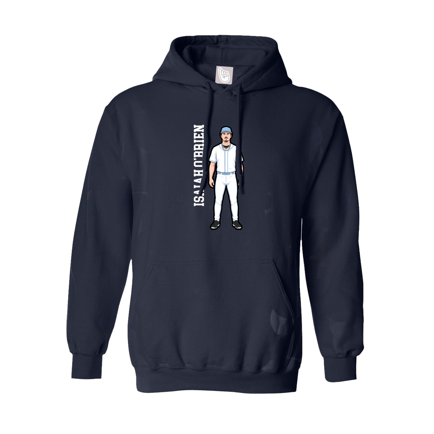 Youth Hoodie — Name Vertical in Navy