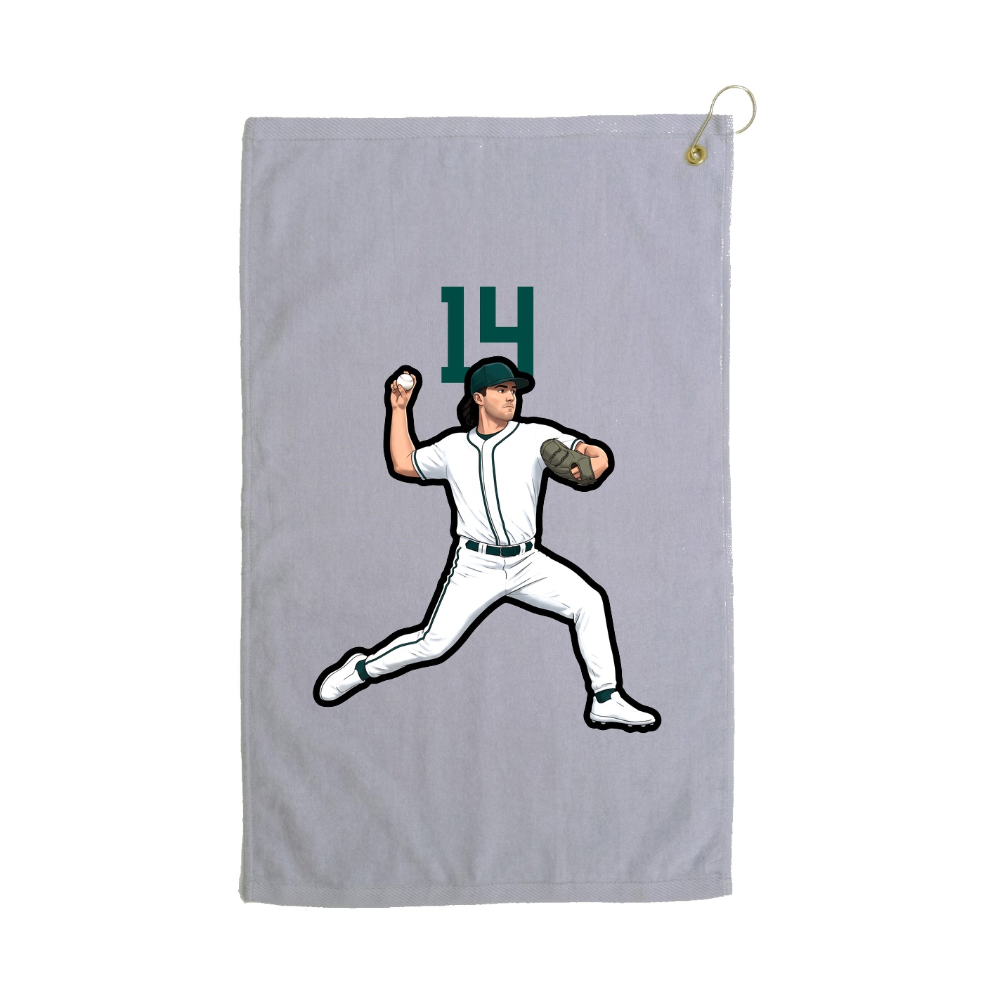 Golf Towel — Number Top in Grey